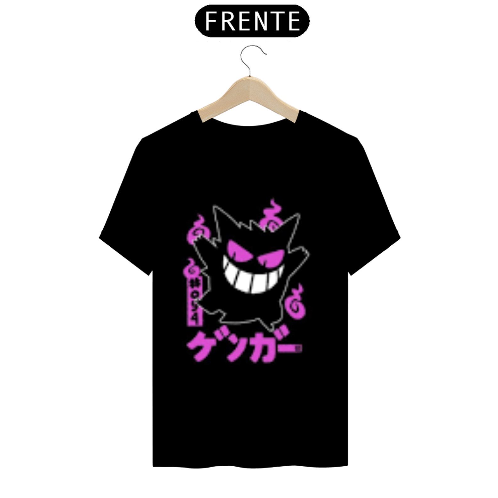 Nome do produto: Camisa Preta Gengar Pokemon Masculino