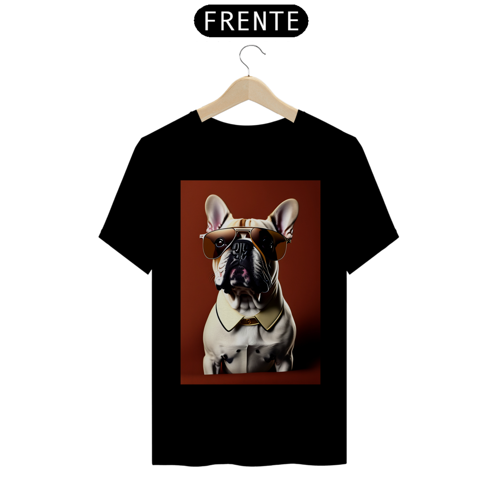 Nome do produto: Camisa bulldog de oculos escuro personalizada
