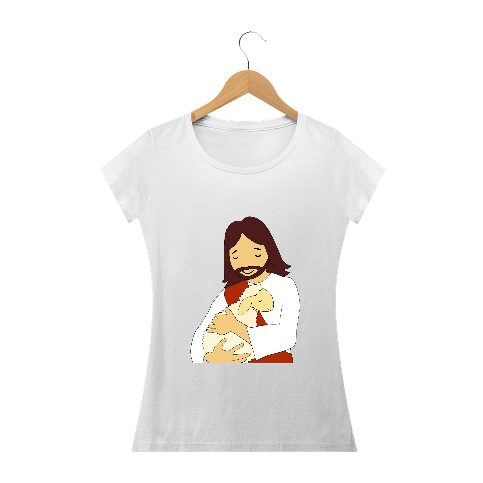 Nome do produto: Camisa Feminina Jesus e Ovelha - Várias Cores