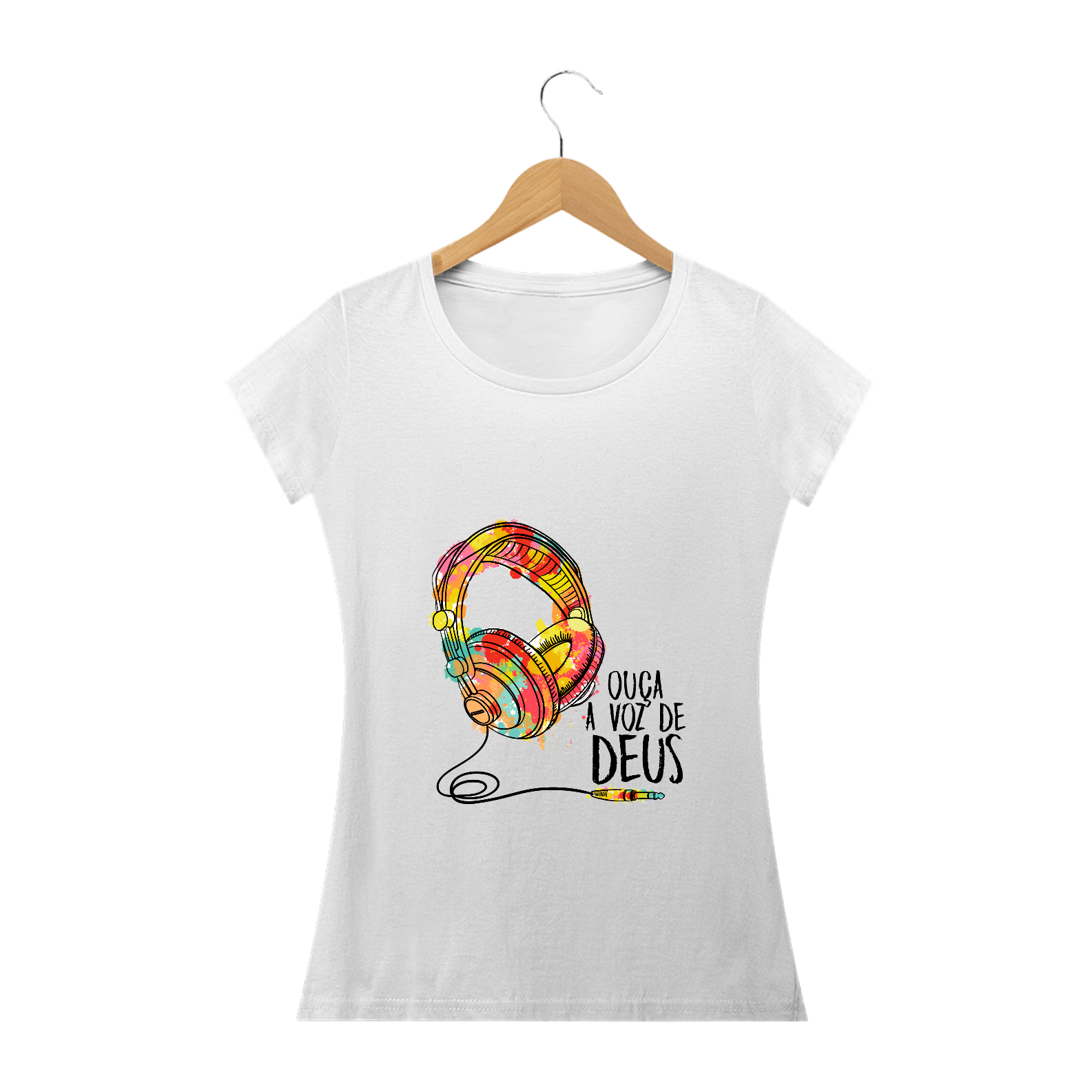 Nome do produto: Camisa Feminina Fone Ouça a Voz - Várias Cores