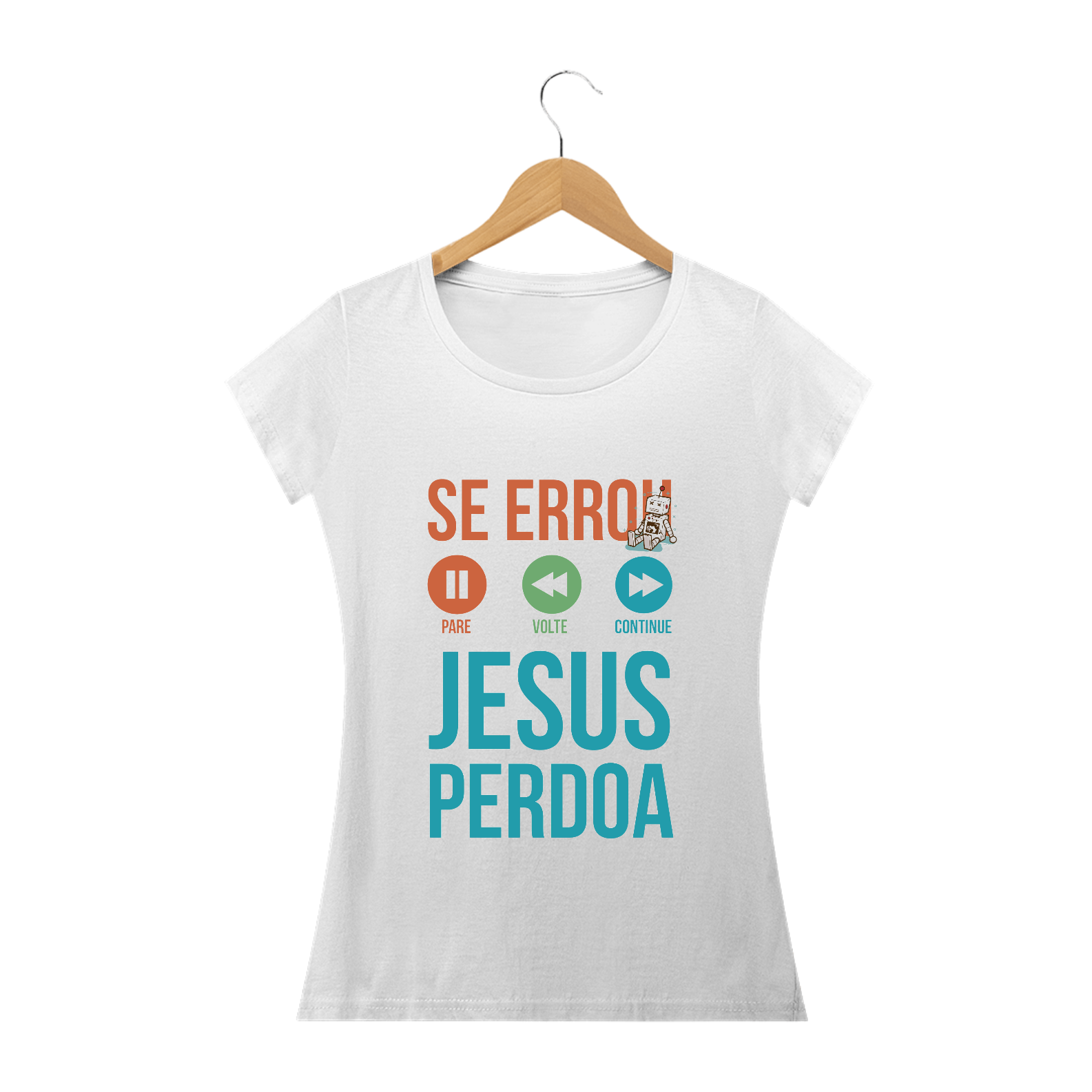 Nome do produto: Camisa Feminina Jesus Perdoa -  Várias Cores