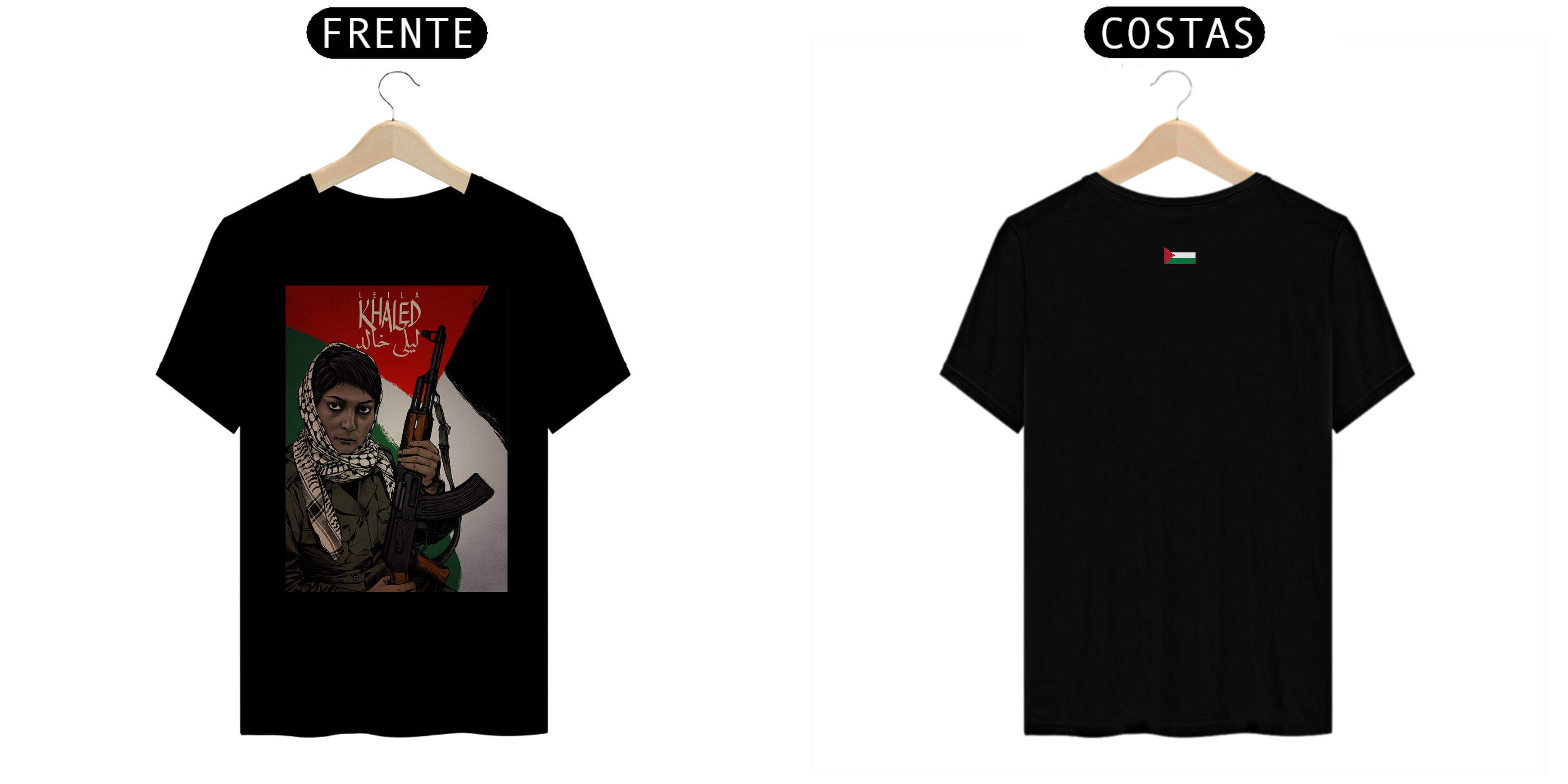 Nome do produto: Camisa Leila Khaled Palestina