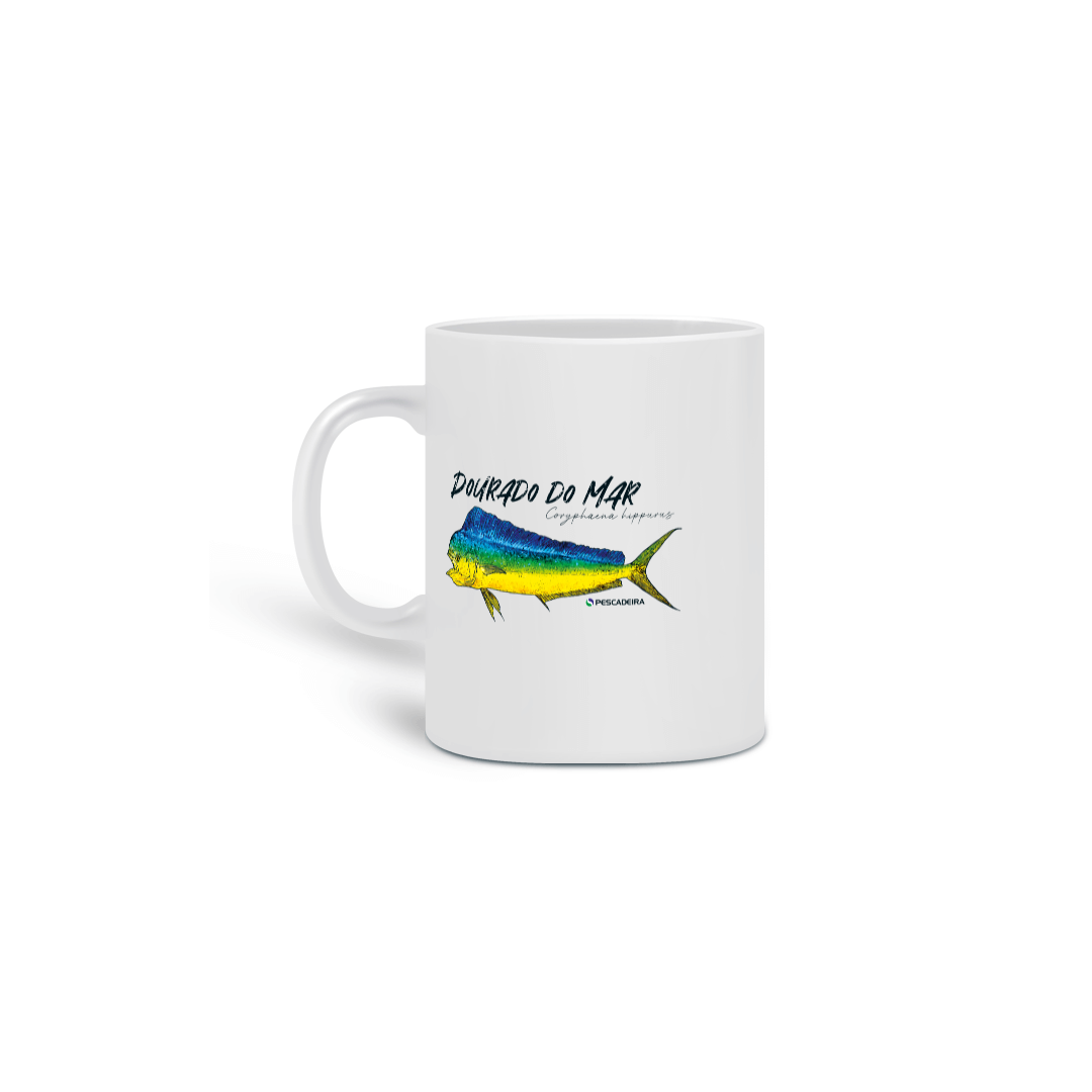 Nome do produto: Caneca Porcelana - Dourado do Mar