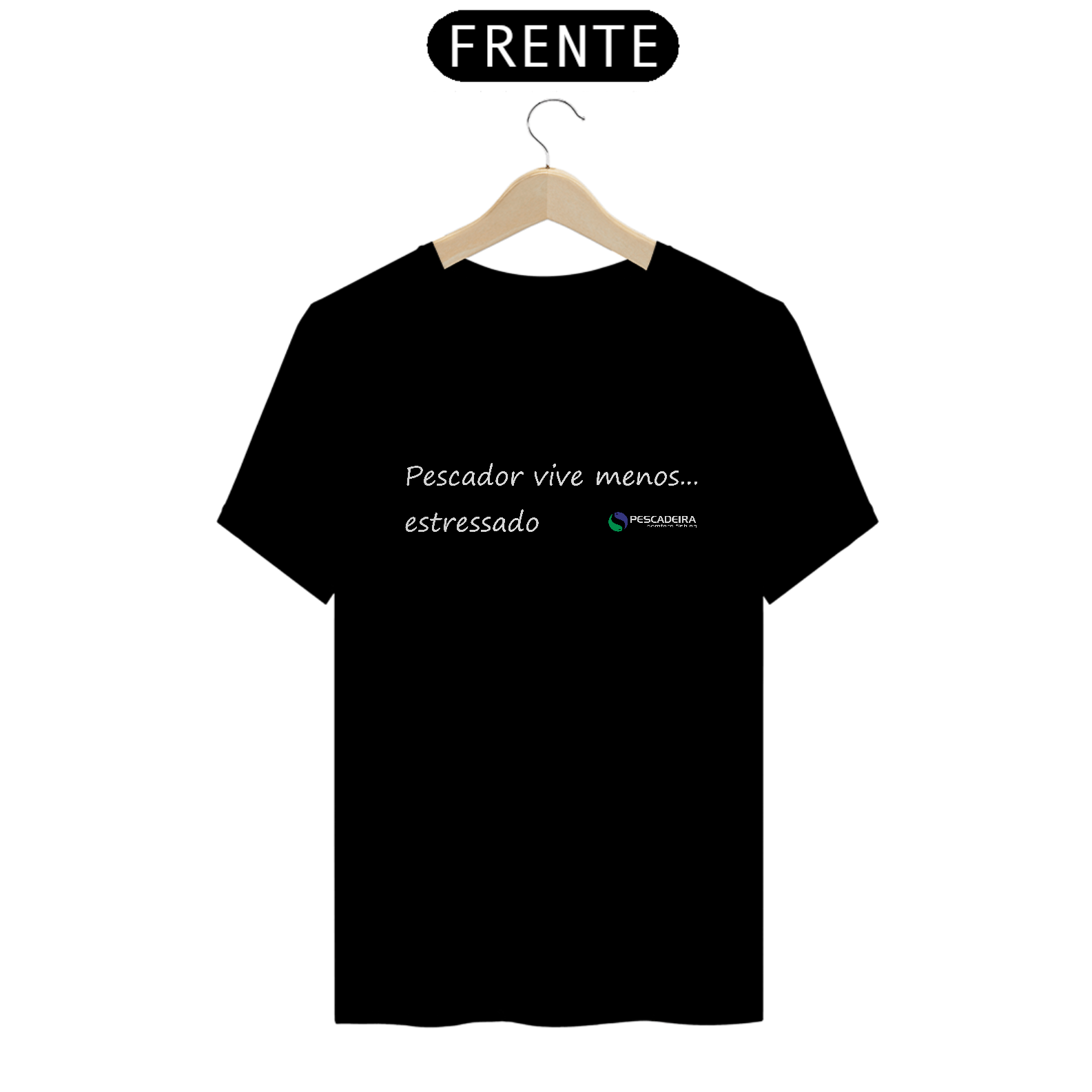 Nome do produto: Camiseta Escura - Pescador Menos Estressado