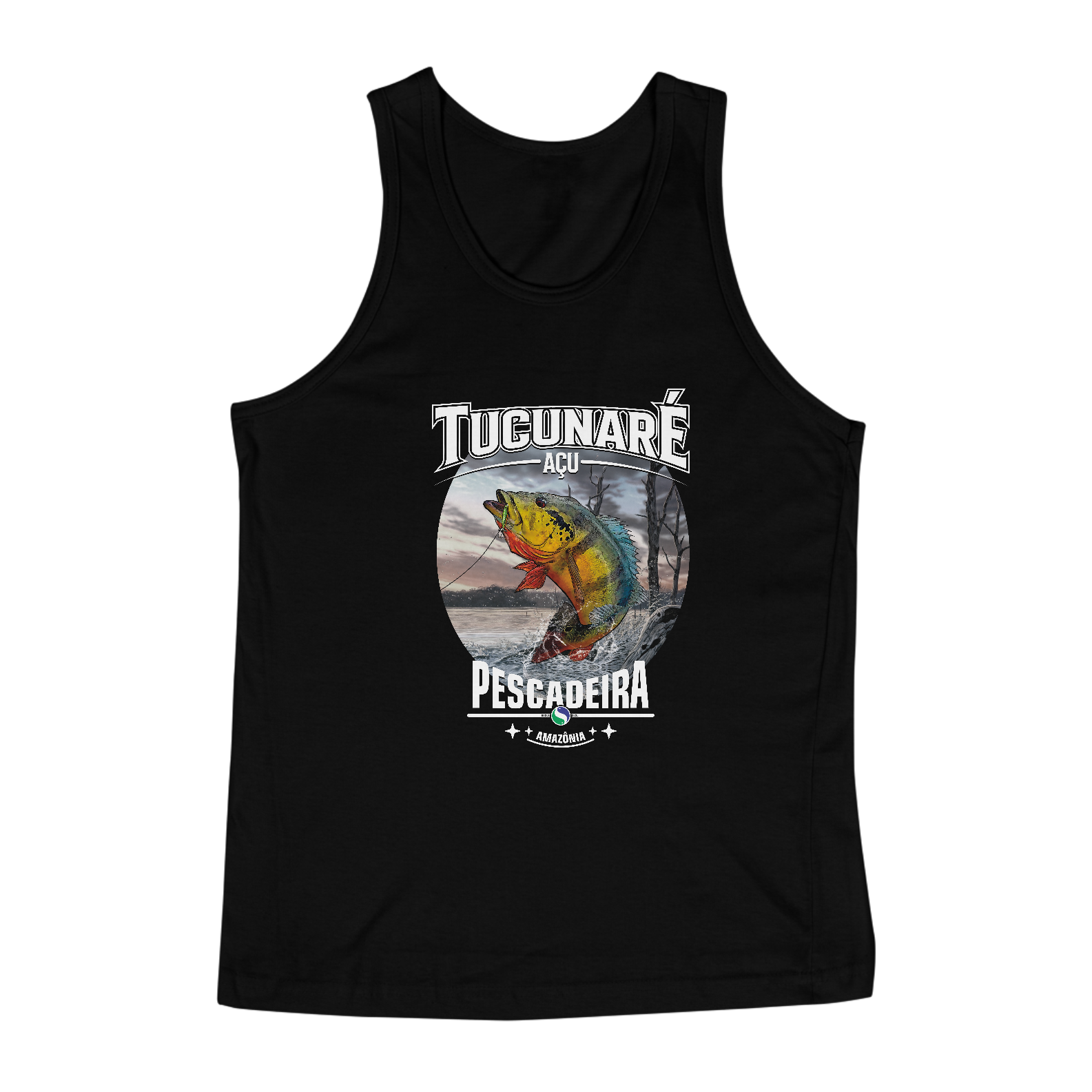 Nome do produto: Regata Masculina Preta -  Tucunaré Açu