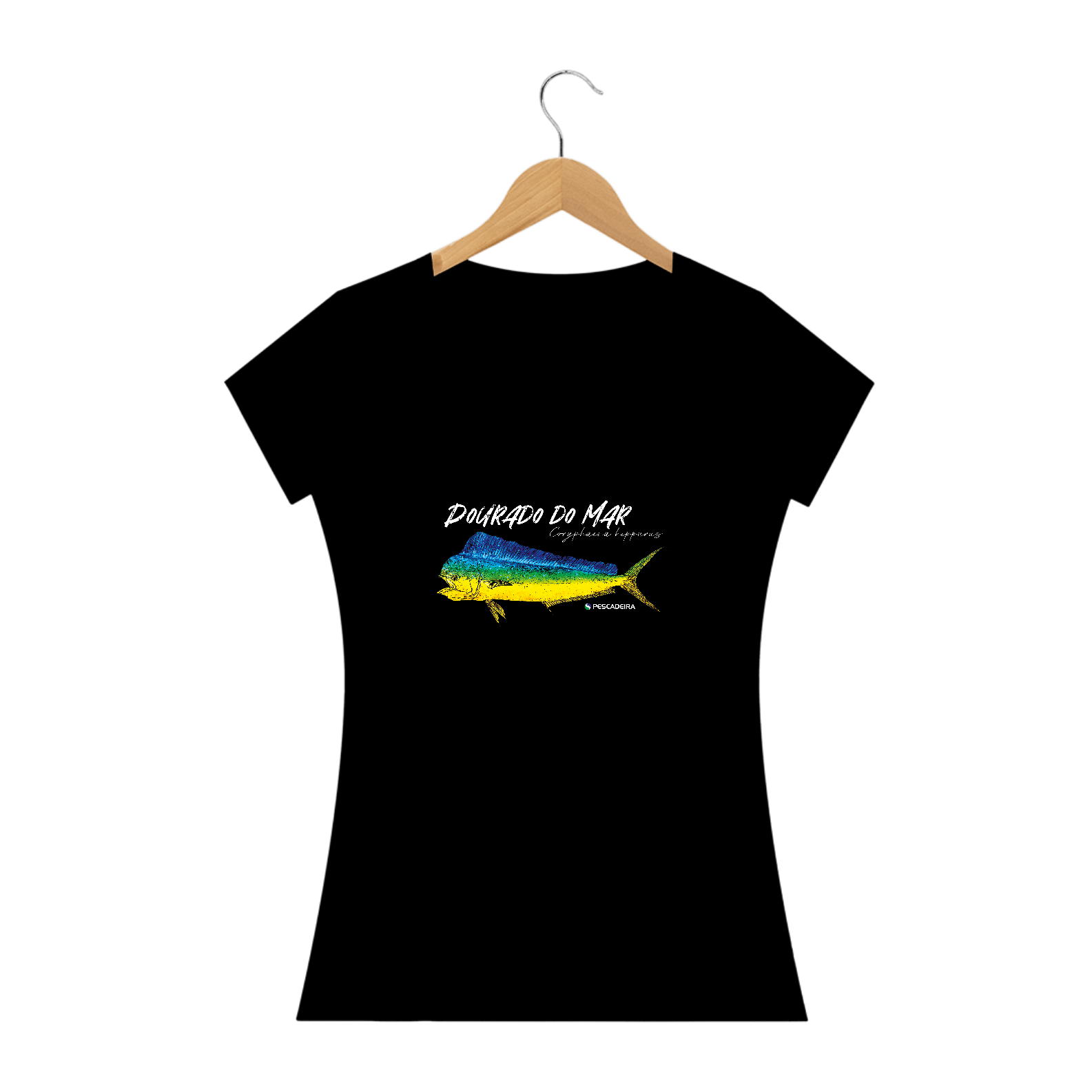 Nome do produto: Camiseta Escura Feminina  - Dourado do Mar