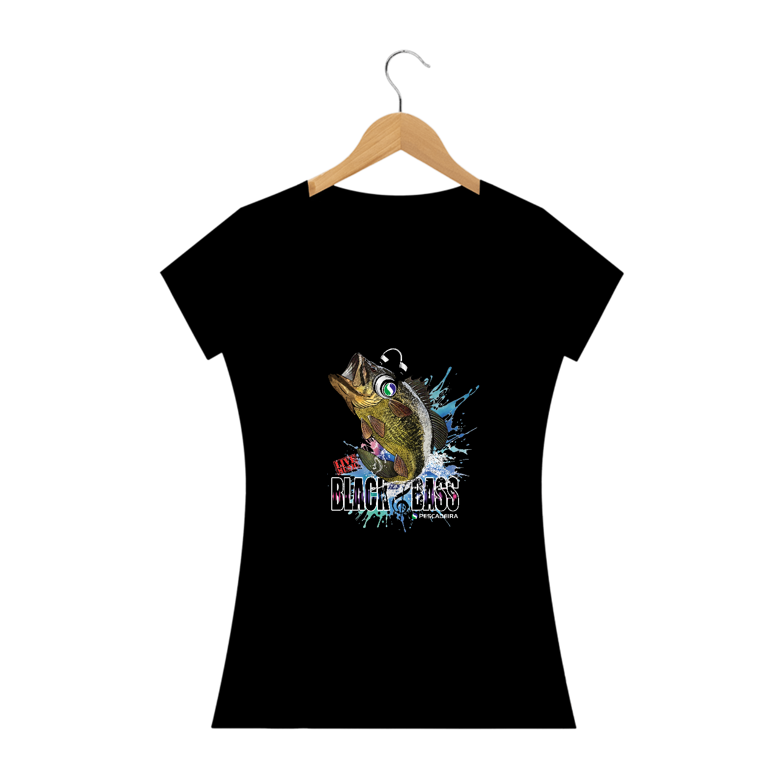 Nome do produto: Camiseta Escura Feminina - Black Bass