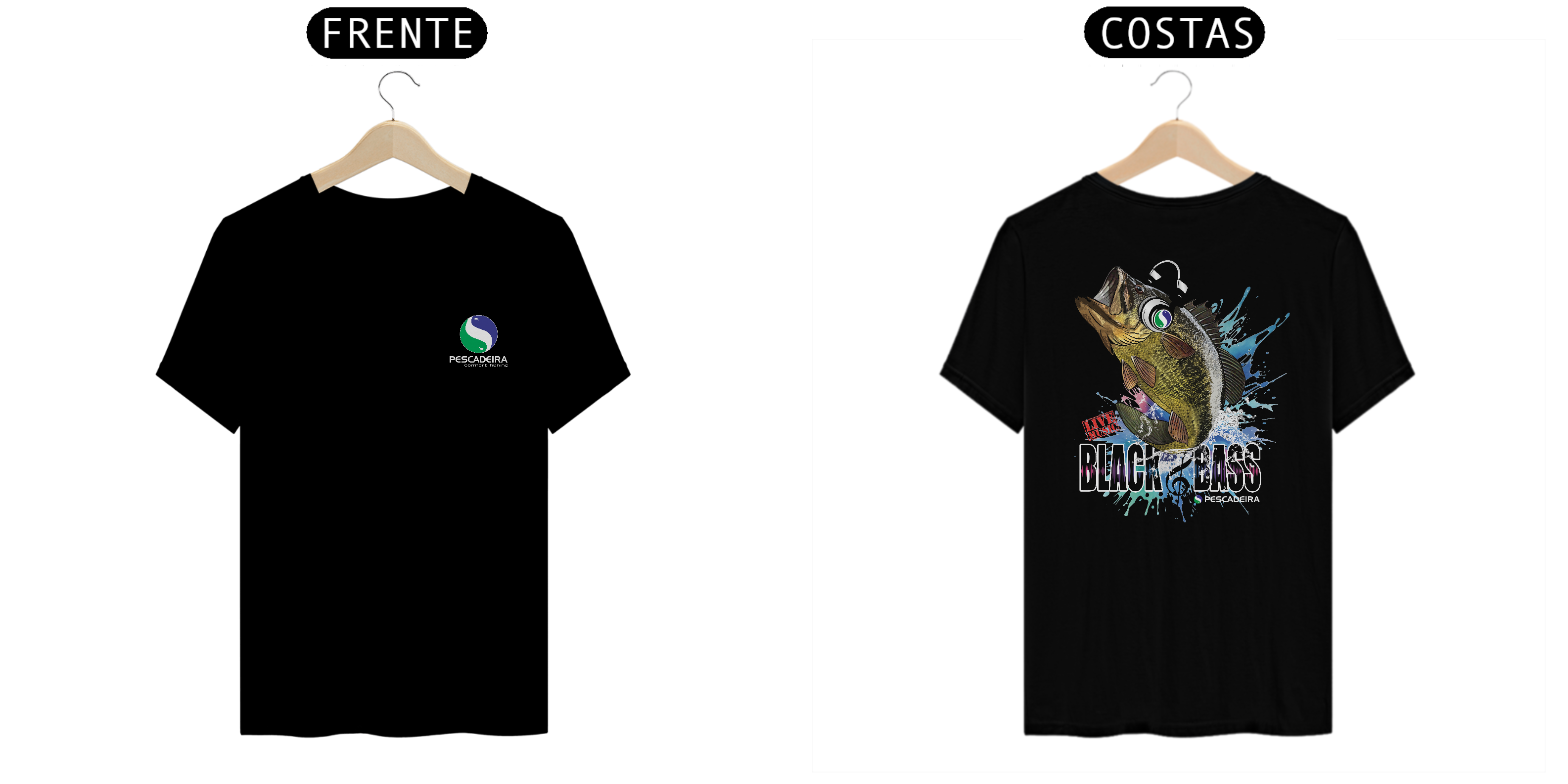 Nome do produto: Camiseta Escura - Black Bass (Costas)