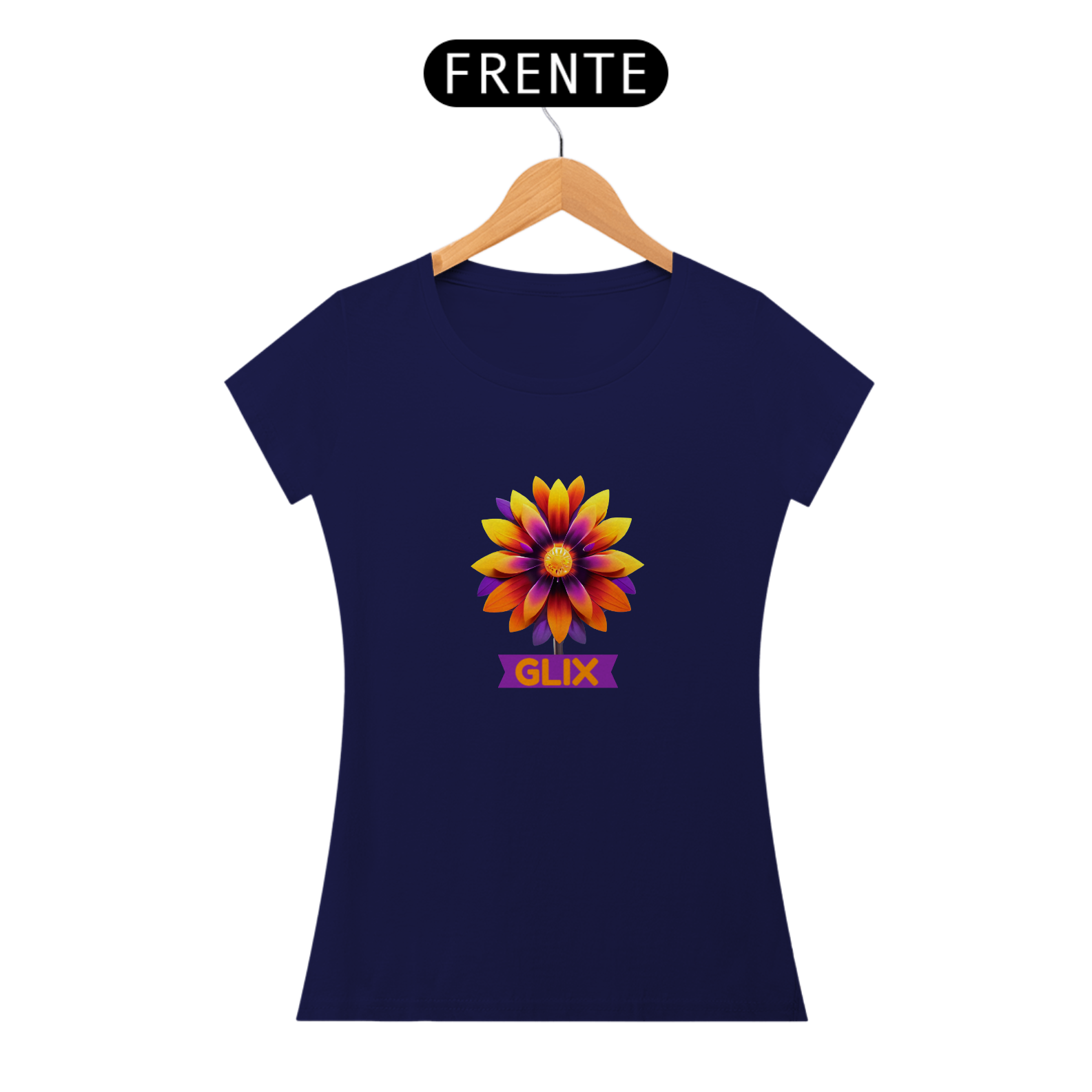 Nome do produto: CAMISETA FEM. - FLOR COLORIDA