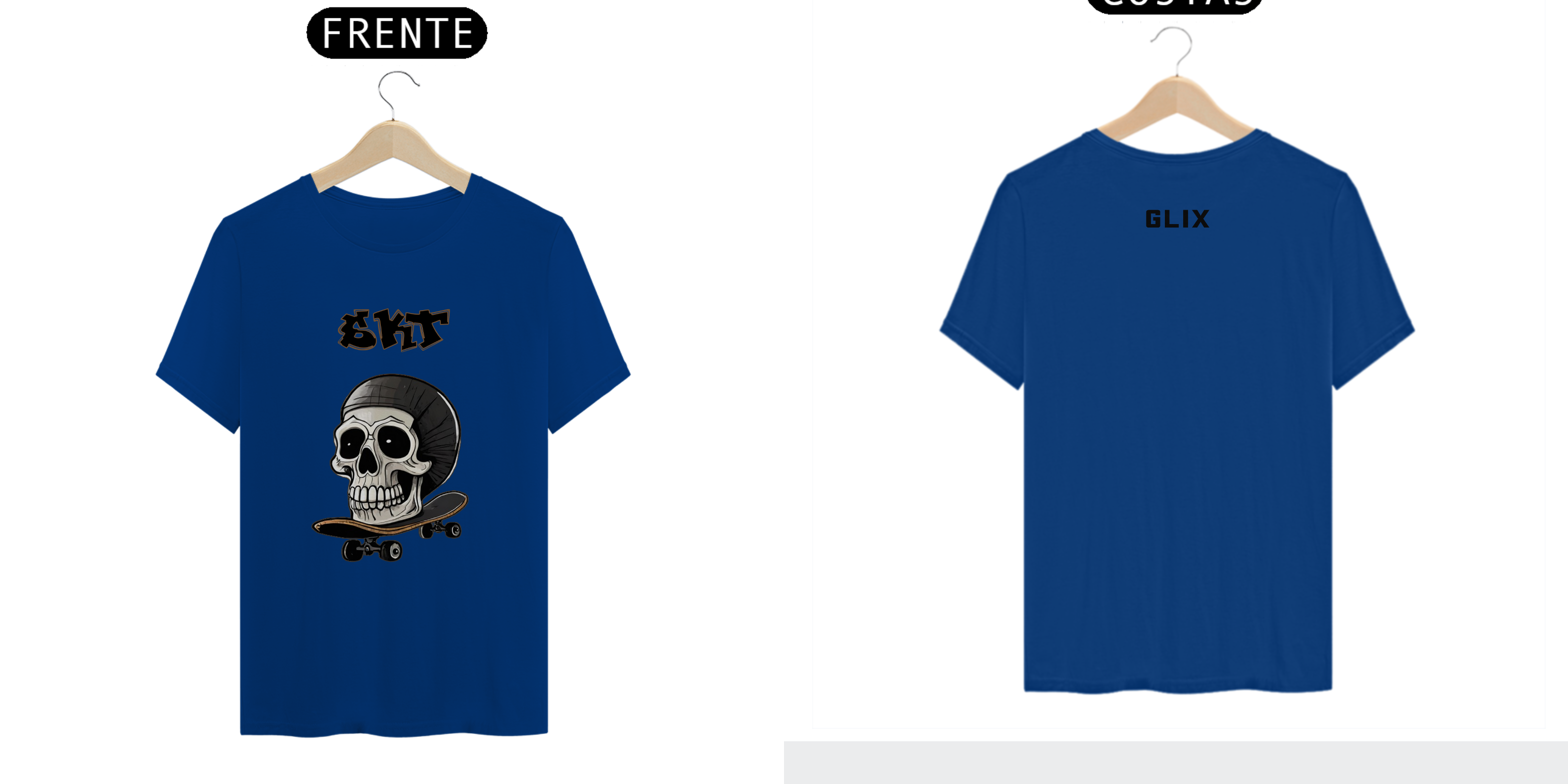 Nome do produto: CAMISETA CAVEIRA/SKATE - GLIX