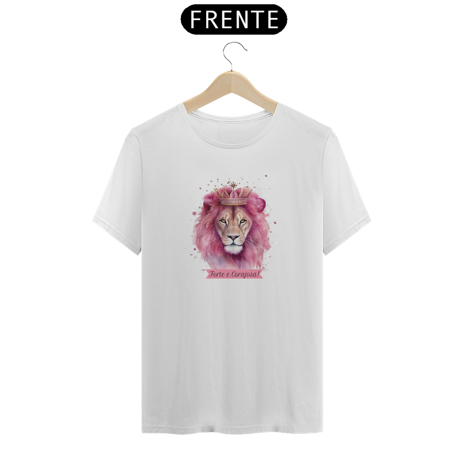 Nome do produto: CAMISETA - LEÃO ROSA