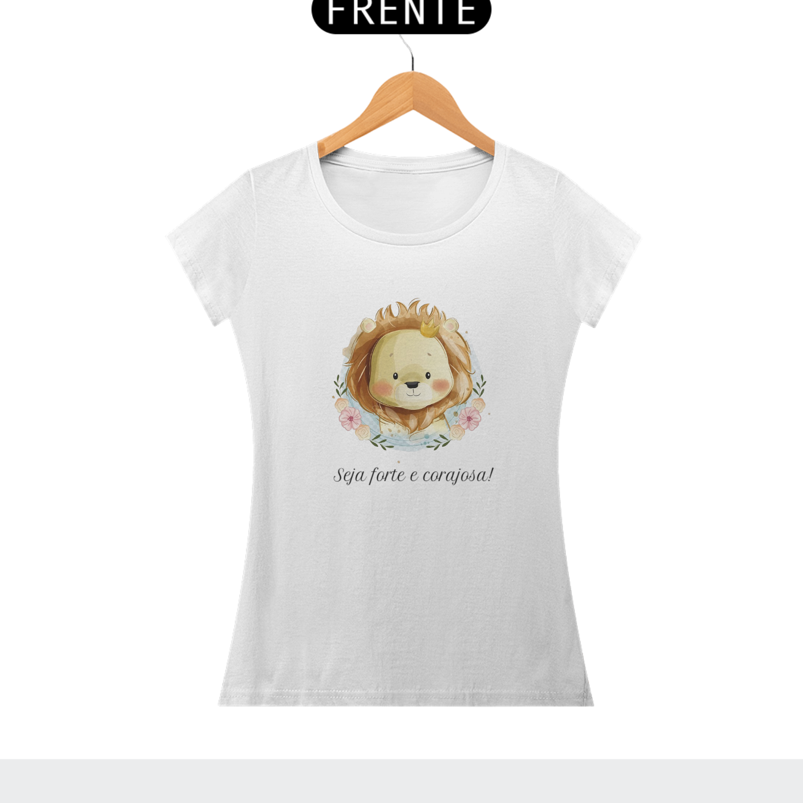 Nome do produto: CAMISETA LEÃOZINHO - SEJA CORAJOSA