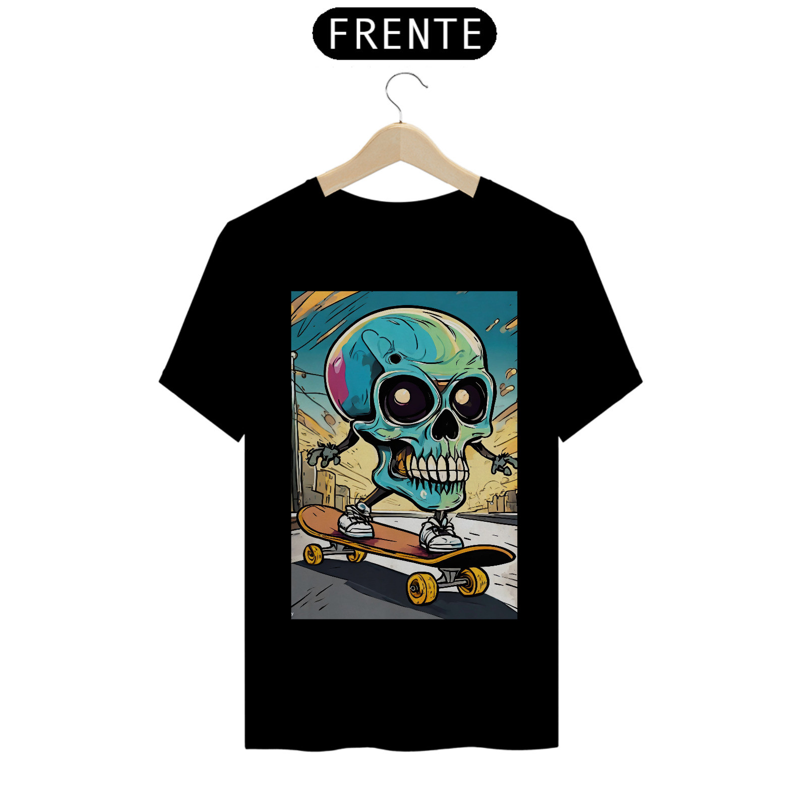 Nome do produto: CAMISETA - CAVEIRA/SKATE