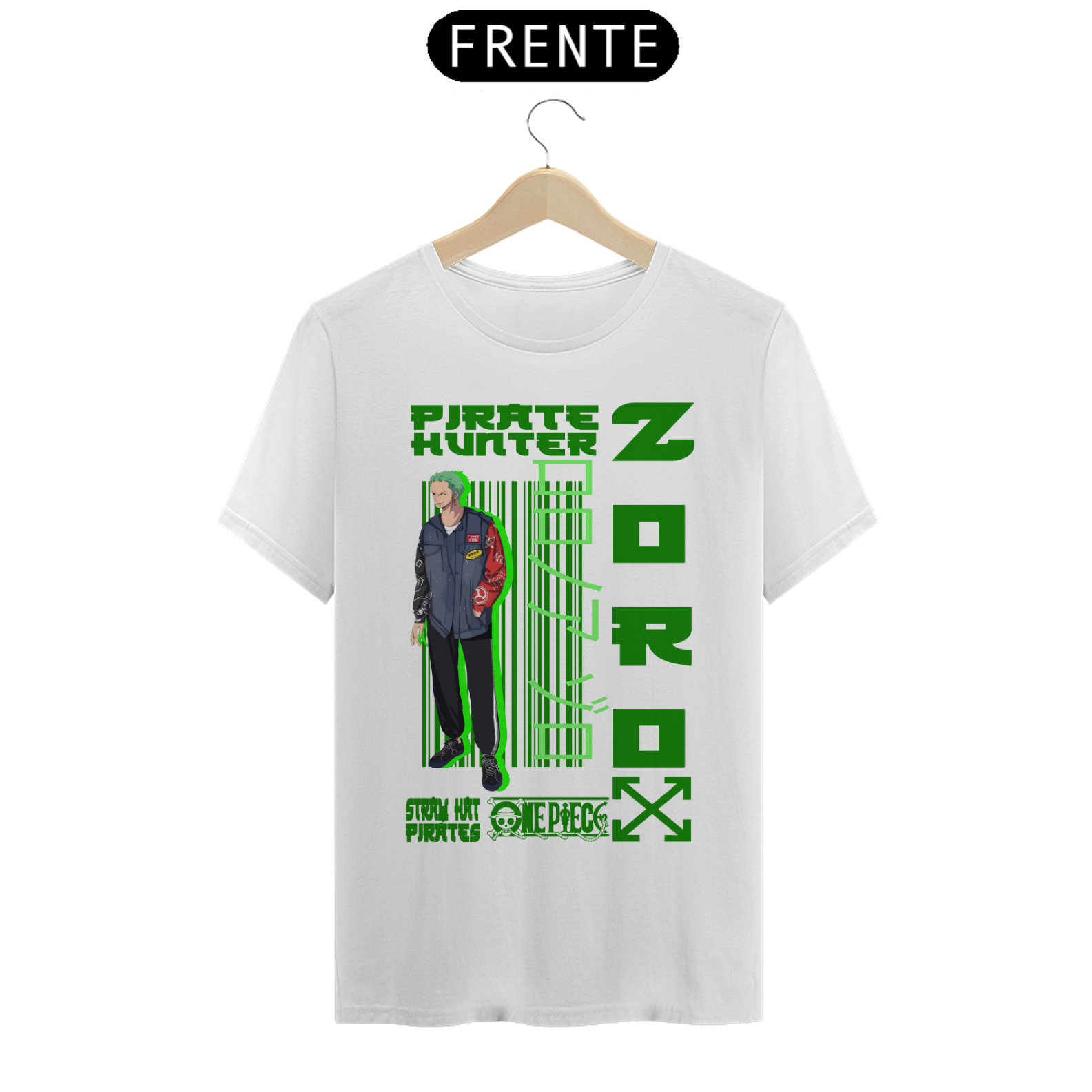 Nome do produto: Camiseta Unissex: Zoro Pirate Hunter