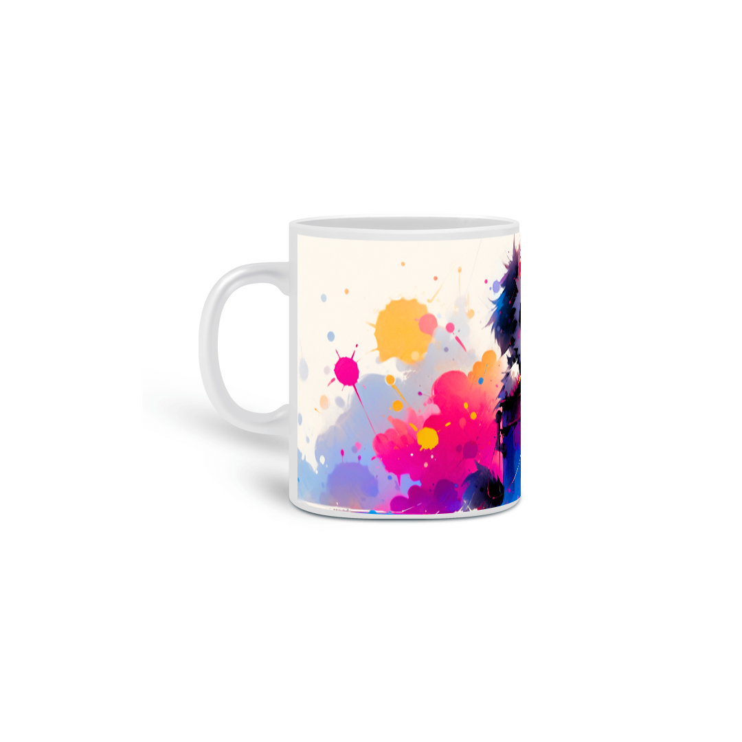Nome do produto: Caneca Cachorro Arco-Íris em Tinta