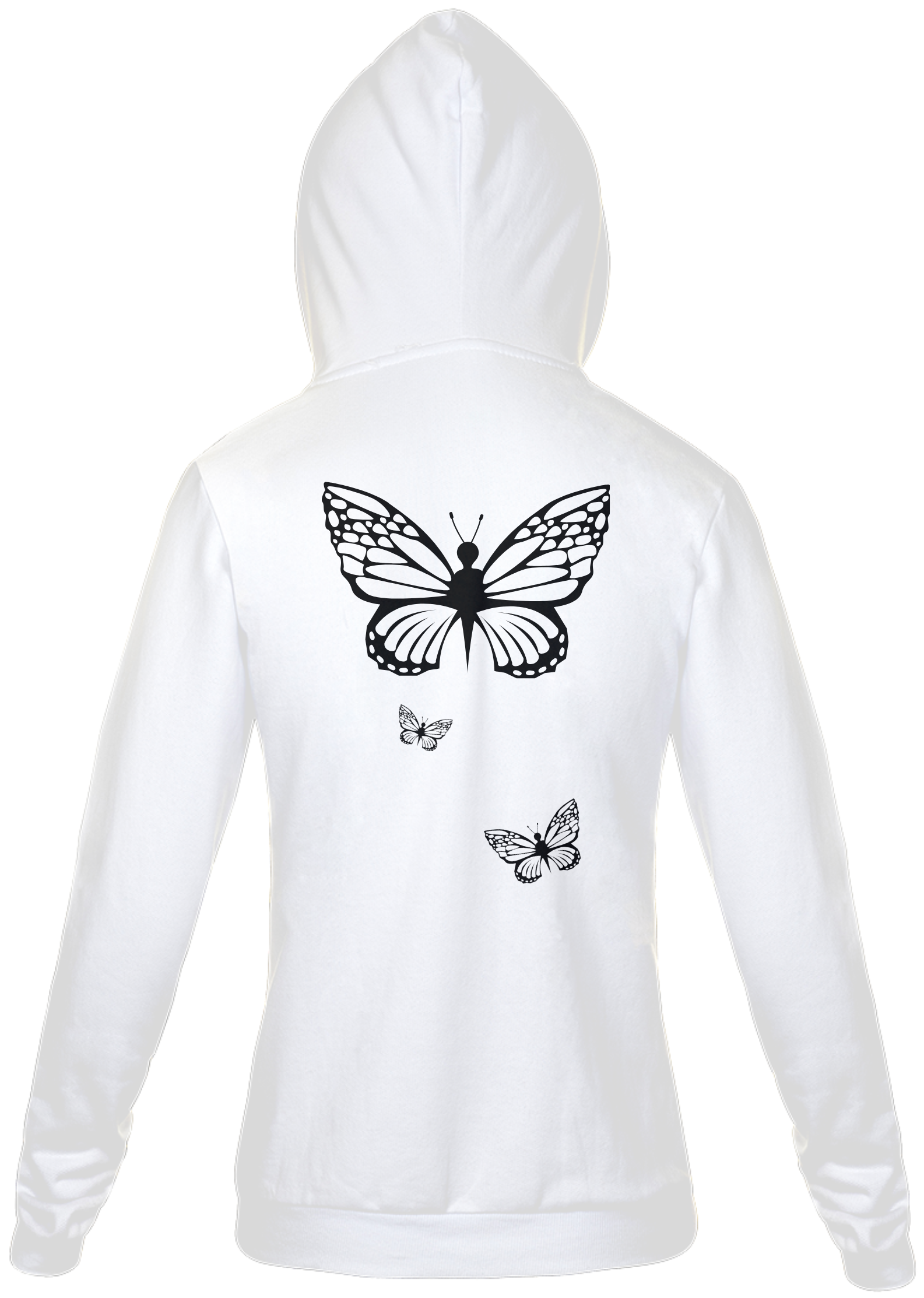 Nome do produto: Camisa de frio branca de borboleta