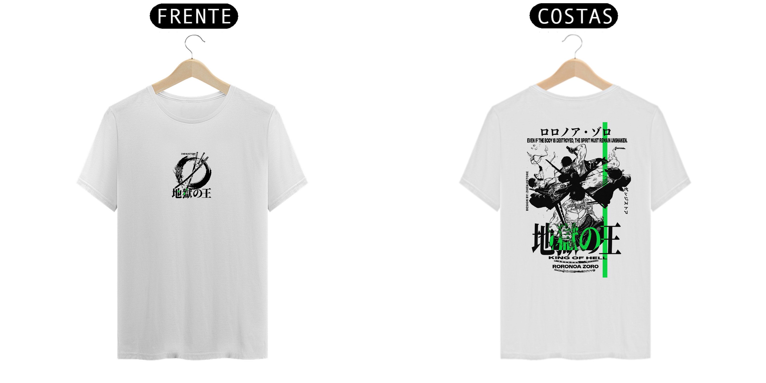 Camiseta One Piece frente e verso - Zoro