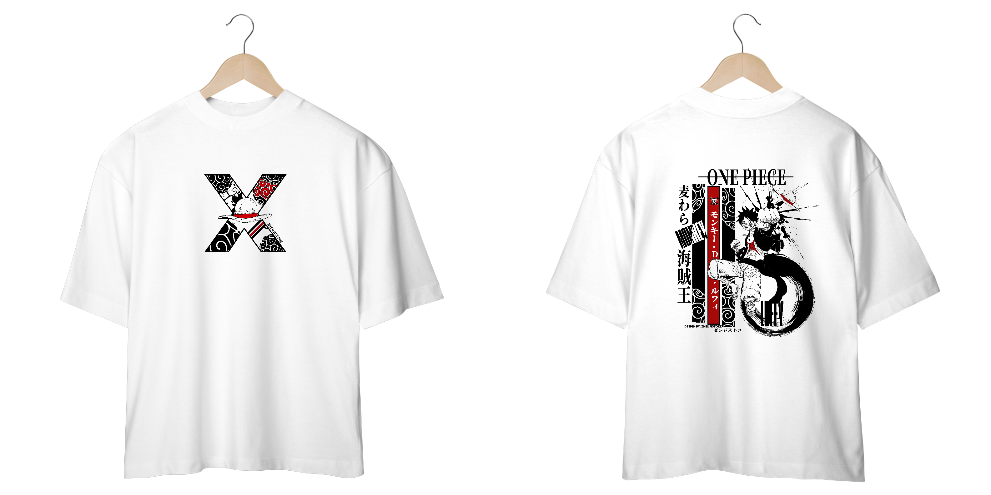 Oversize One Piece frente e verso - Monkey D Luffy