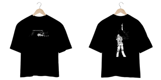 Oversize Chainsawman frente e verso- Yoru Minimalist dark colors