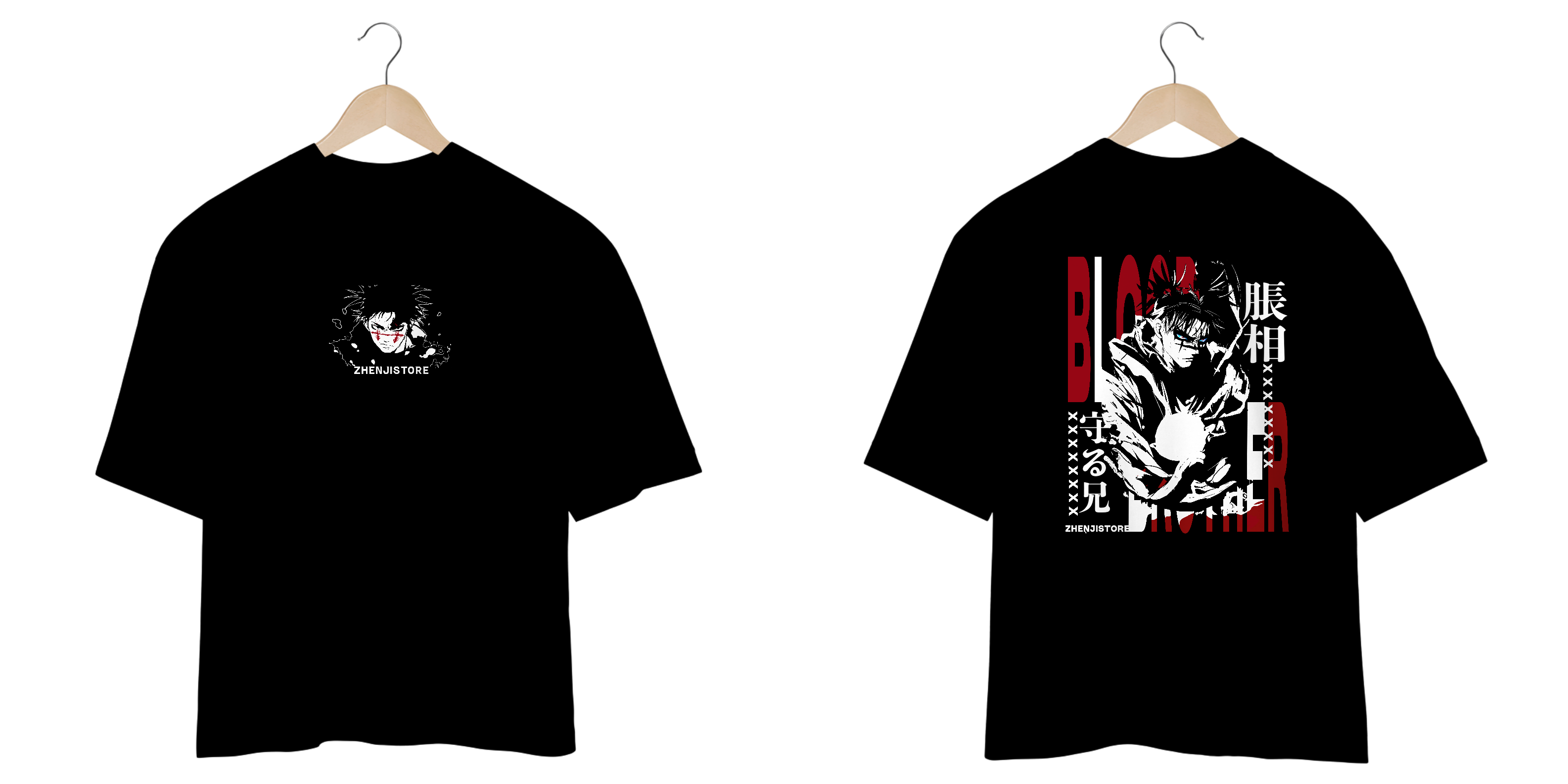 Oversize frente e verso Blood Brother Choso - dark color