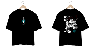 Oversize frente e verso Demon Akaza - dark color