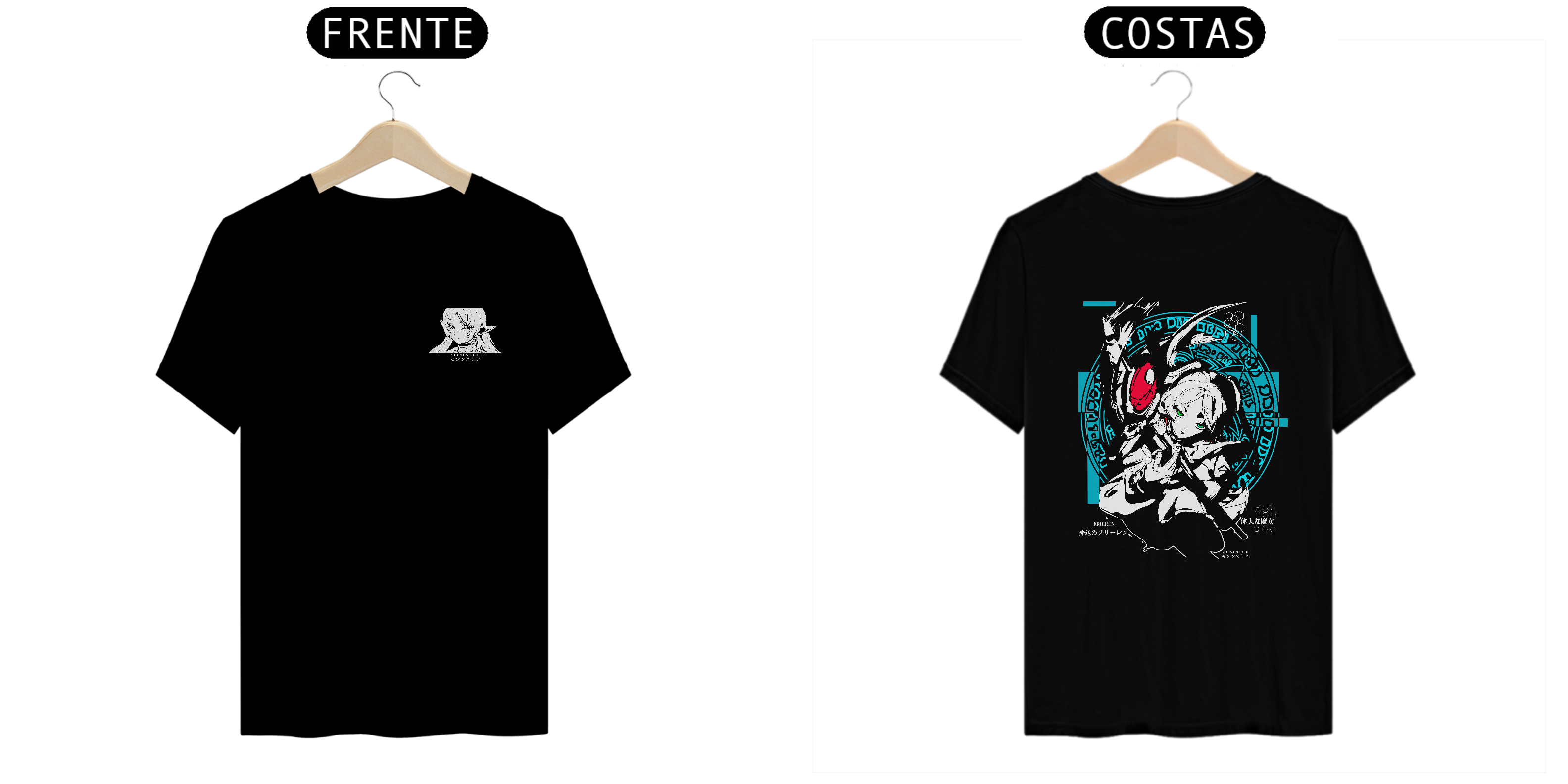 Camiseta frente e verso Maga Élfica - dark colors