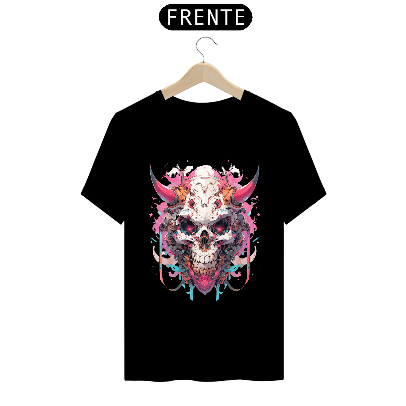Nome do produto: camiseta caveira demoniaca 