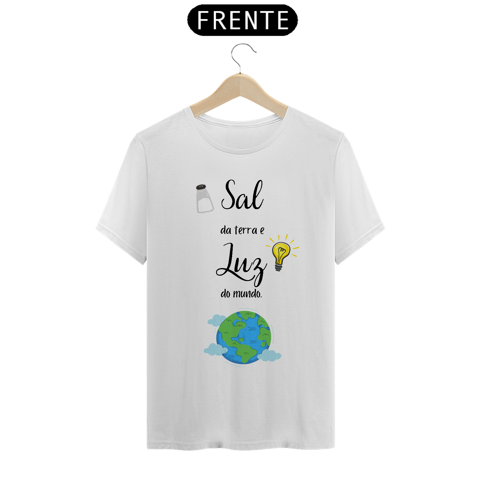 Nome do produto: Camiseta Frases - Sal e Luz - Estampa Preta