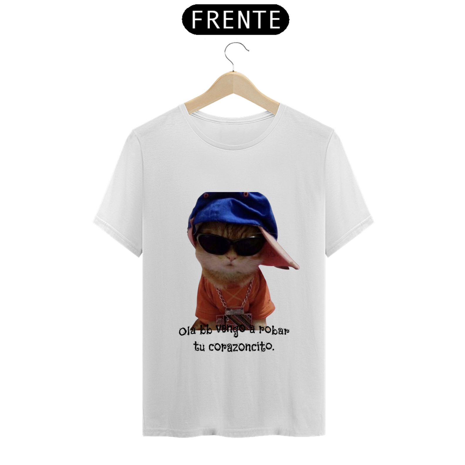 Nome do produto: Camiseta Gatinho Ladrão