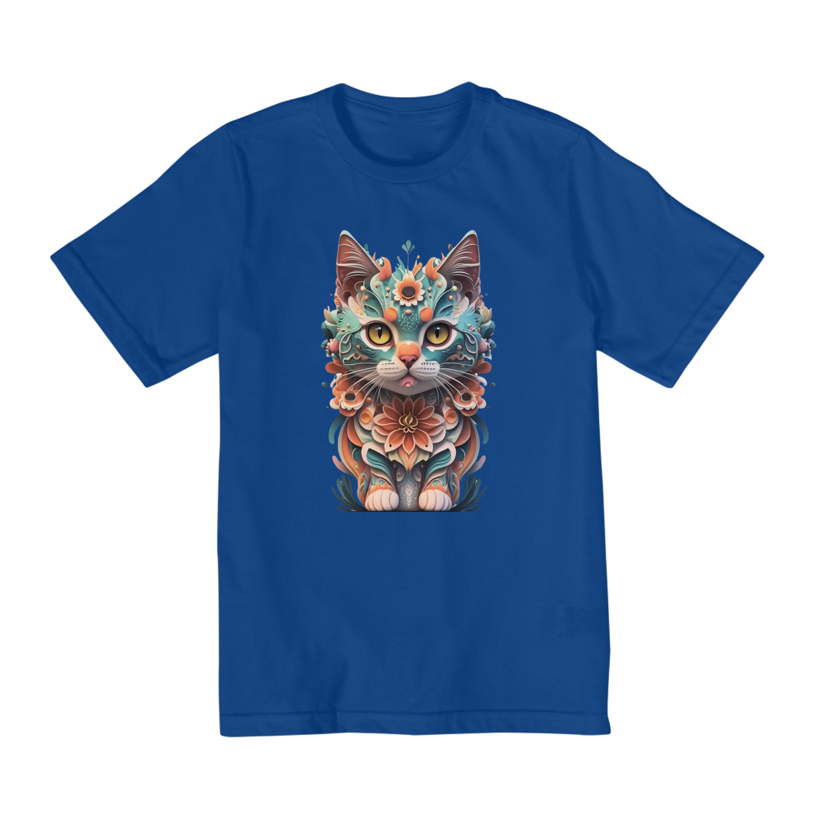 Nome do produto: CAMISETA QUALITY INFANTIL COLORFUL CAT- 2 A 8 ANOS