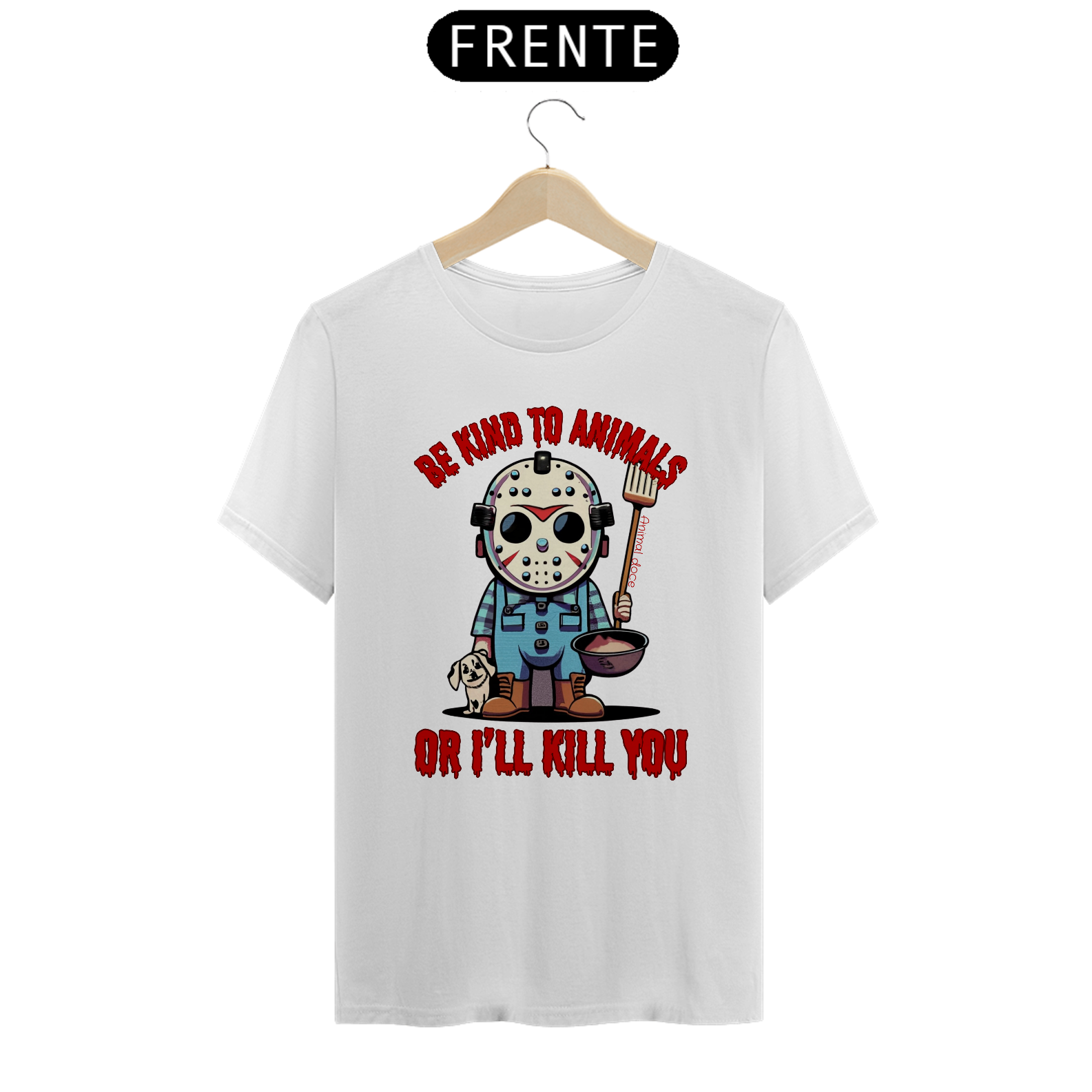 Nome do produto: CAMISETA T-SHIRT QUALITY DOG, JASON BE KIND, SEXTA FEIRA 13