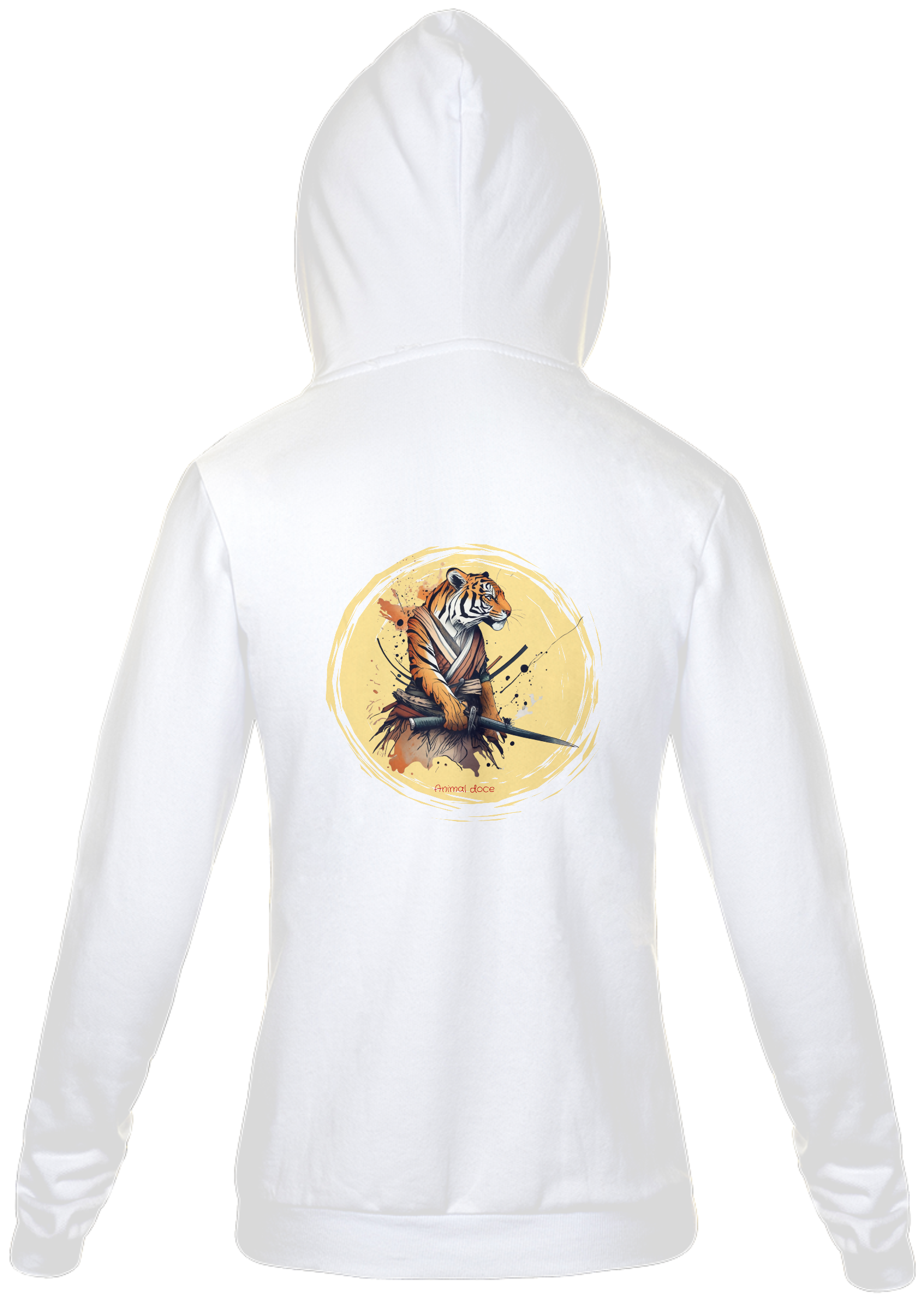 Nome do produto: MOLETOM COM ZIPER UNISSEX, BOLSO CANGURU-P M G GG-TIGER SAMURAI, INTERIOR FLANELADO, PUNHO E BARRA EM RETILÍNEA