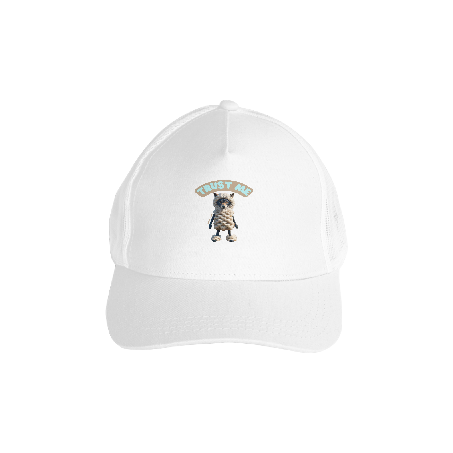 Nome do produto: BONE AMERICANO C/TELA, LOBO EM PELE DE CORDEIRO,TRUST ME 