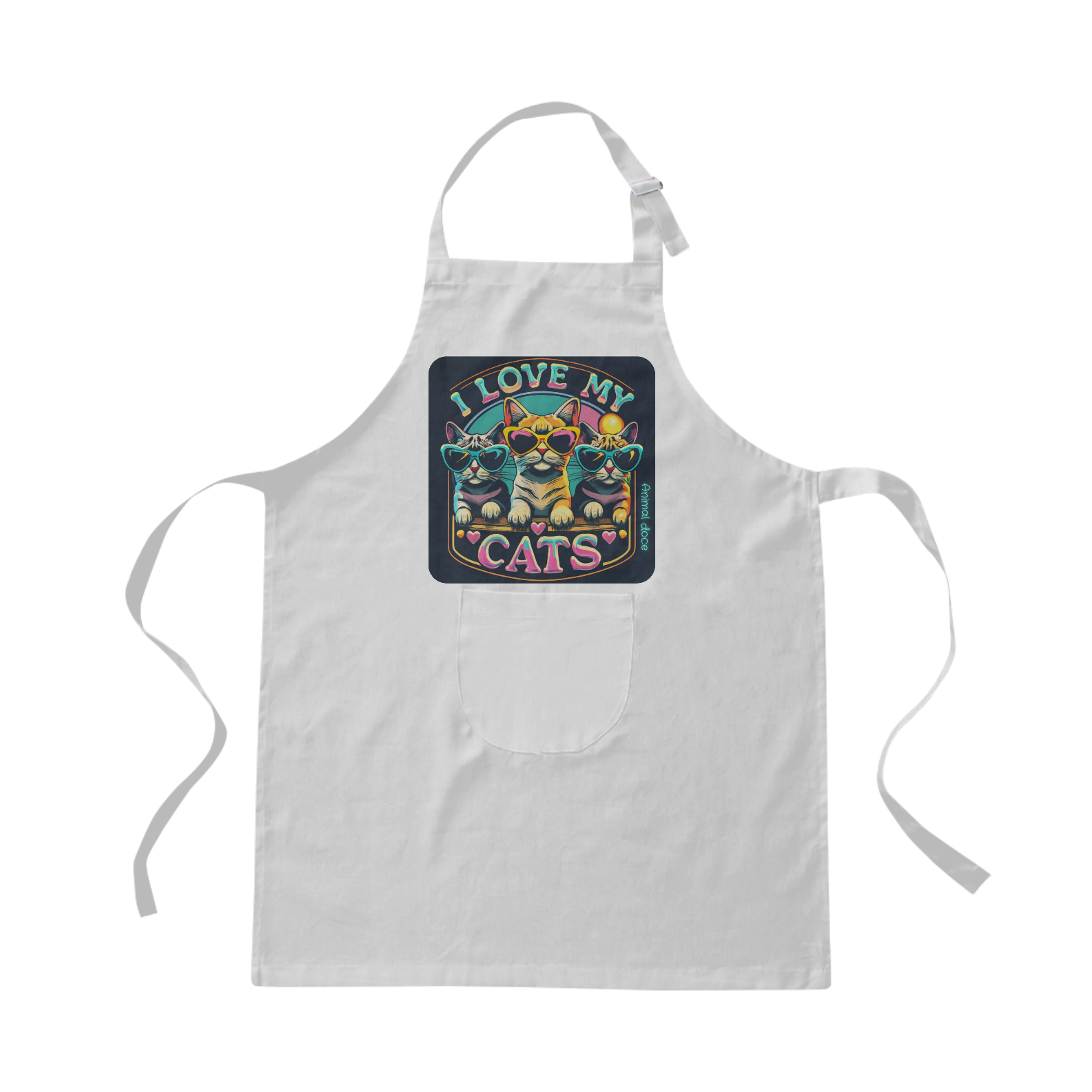 Nome do produto: AVENTAL BRIM, I LOVE MY CATS 