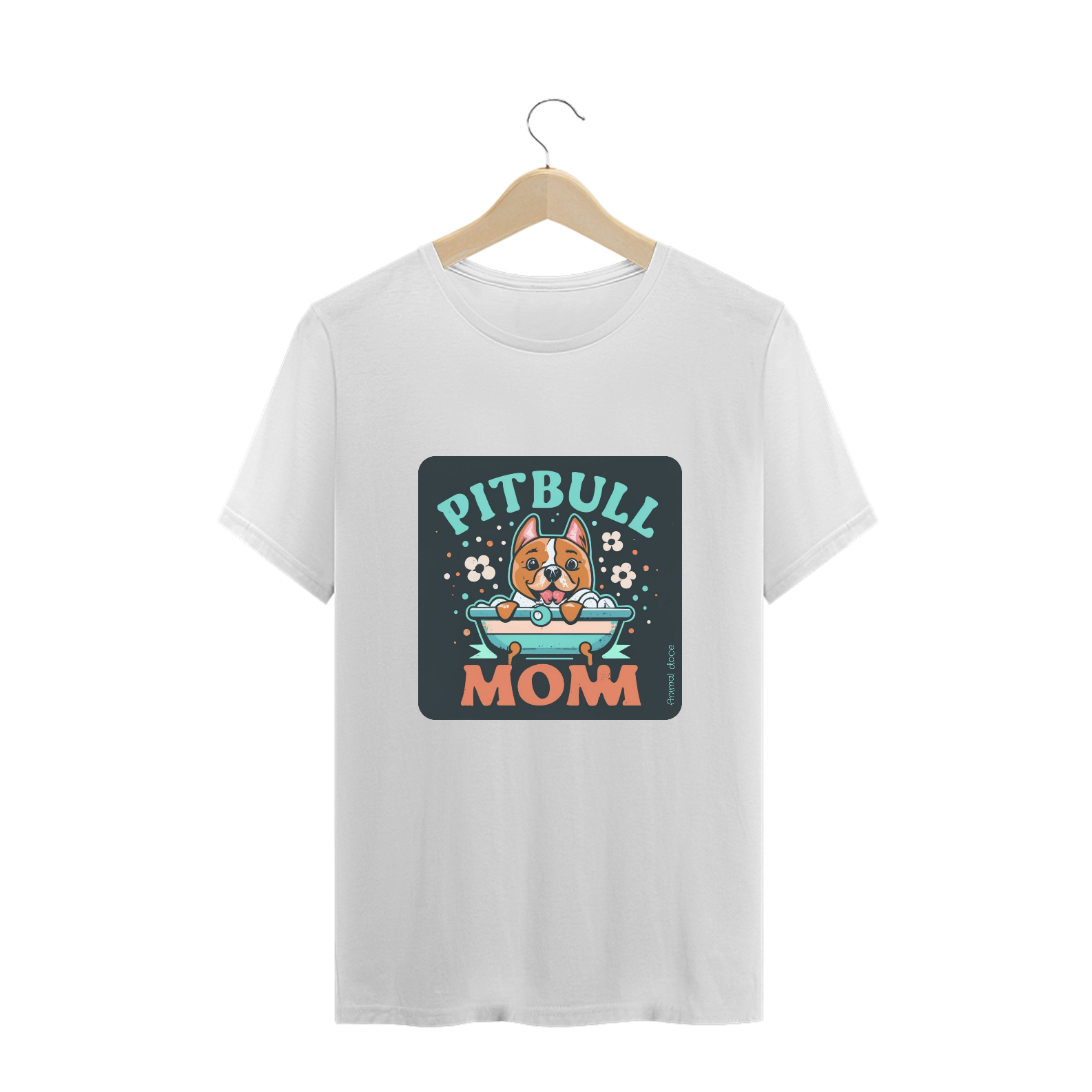 Nome do produto: CAMISETA T-SHIRT PLUS SIZE, DOG PITBULL MOM