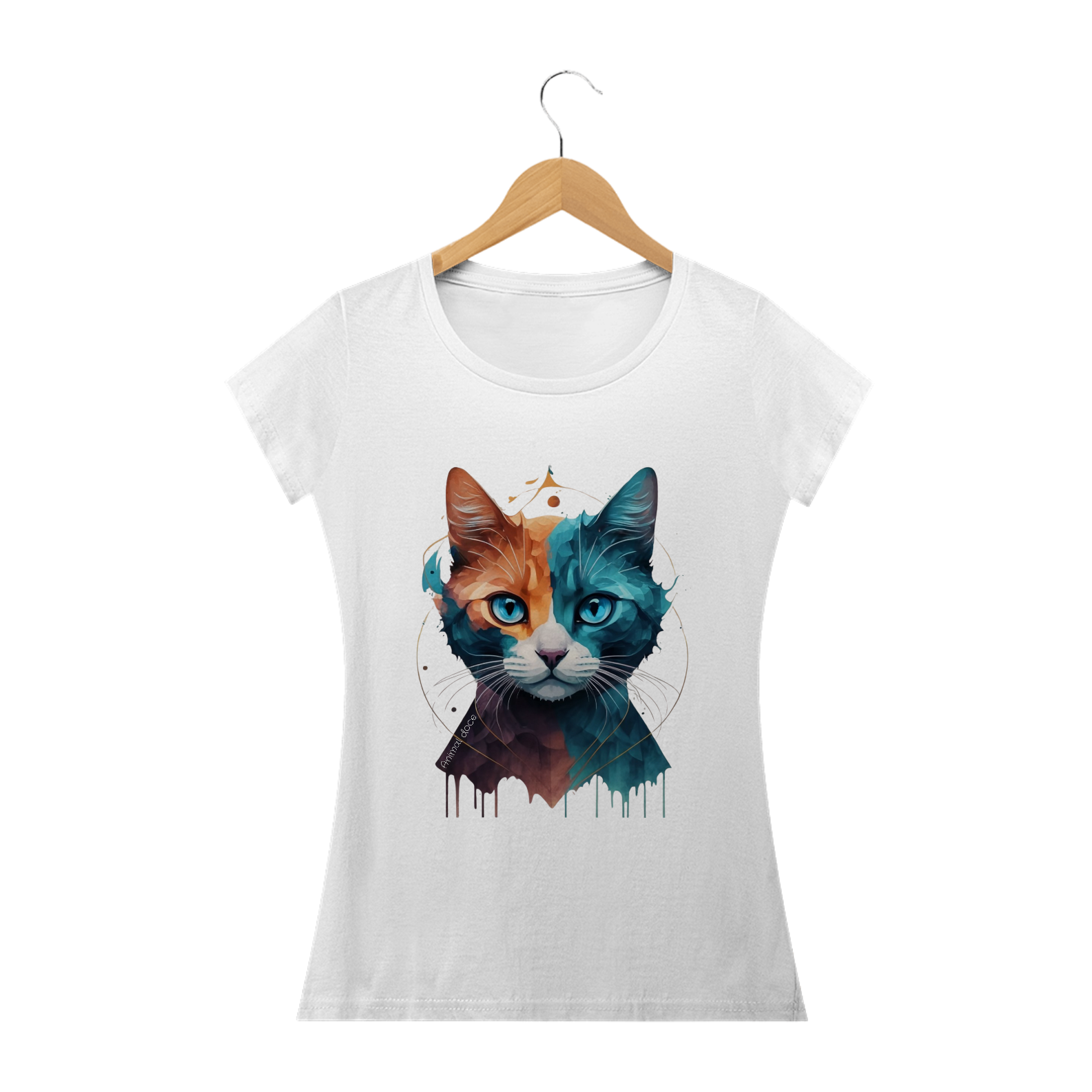 Nome do produto: CAMISETA BABY LONG CLASSIC, COLORFUL CAT 