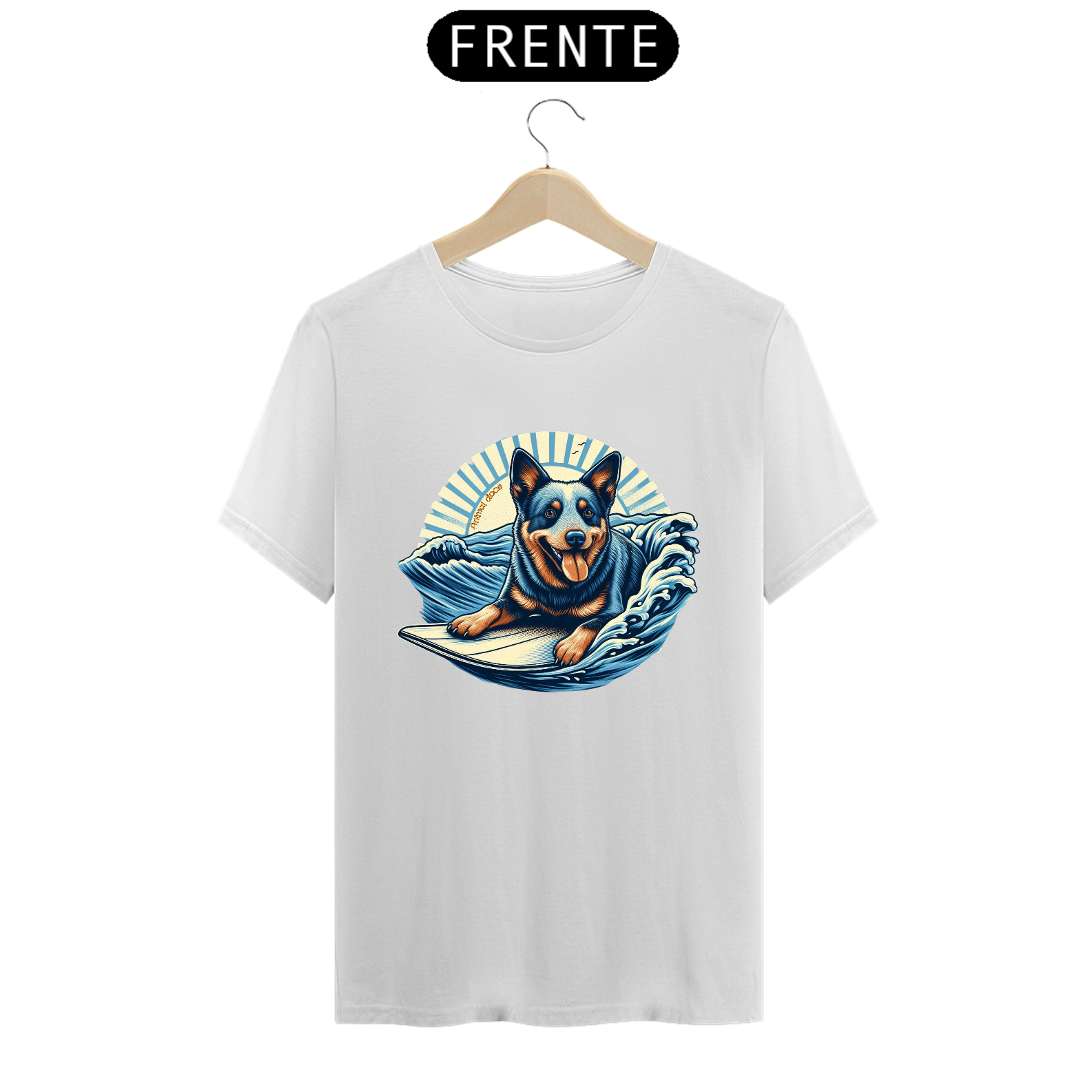 Nome do produto: CAMISETA T-SHIRT PRIME, DOG SURF BLUE HEELER 