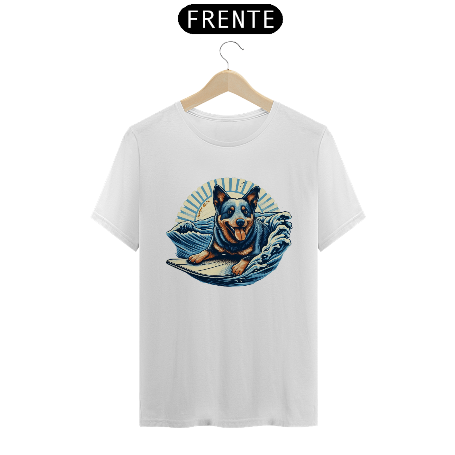 Nome do produto: CAMISETA T-SHIRT CLASSIC, DOG SURF BLUE HEELER 