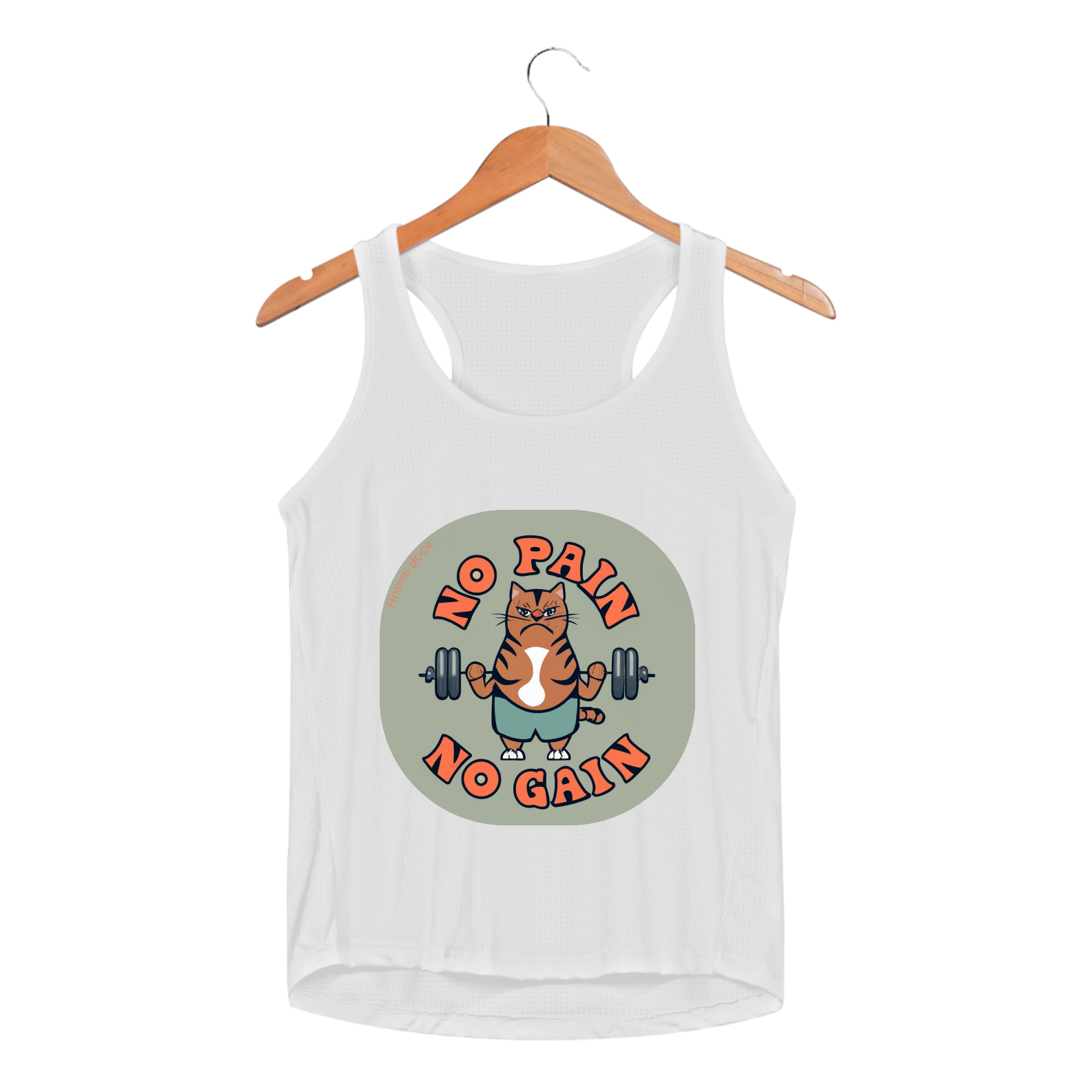 Nome do produto: REGATA FEMININA SPORT DRY UV CAT, NO PAIN NO GAIN