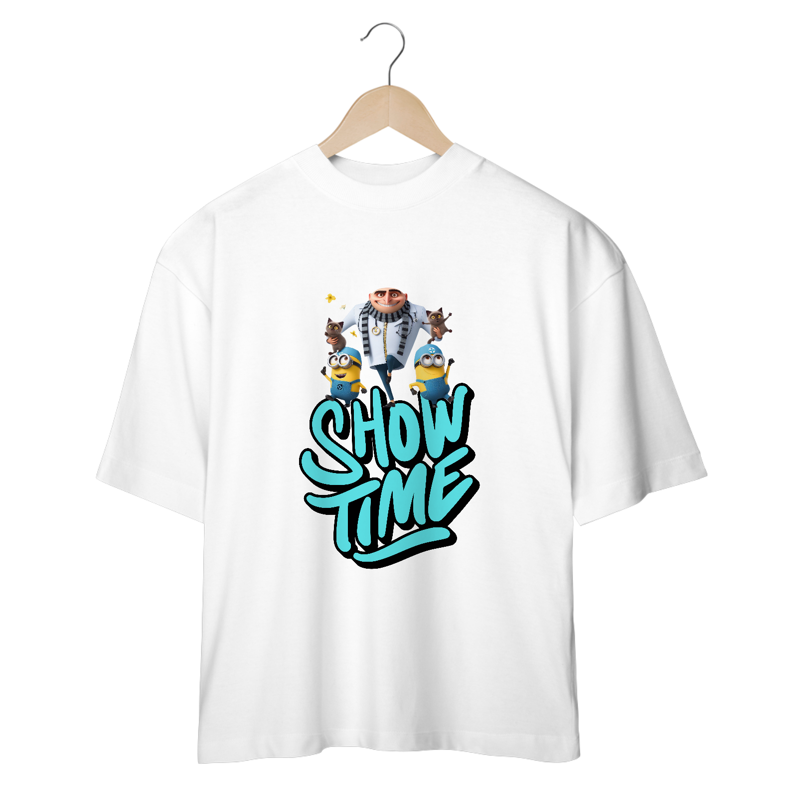 Nome do produto: CAMISETA OVERSIZED PETS, MEU MALVADO FAVORITO SHOW TIME