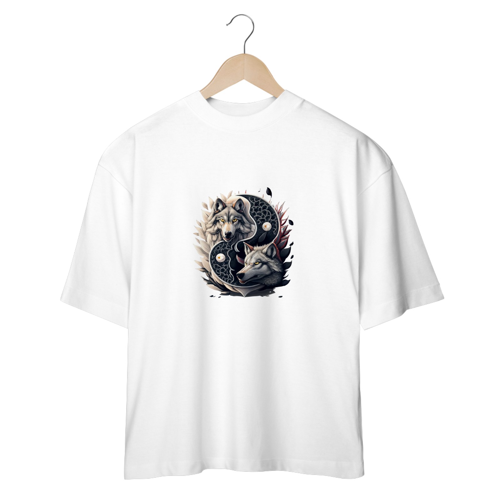 Nome do produto: CAMISETA OVERSIZED, WOLF YIN YANG