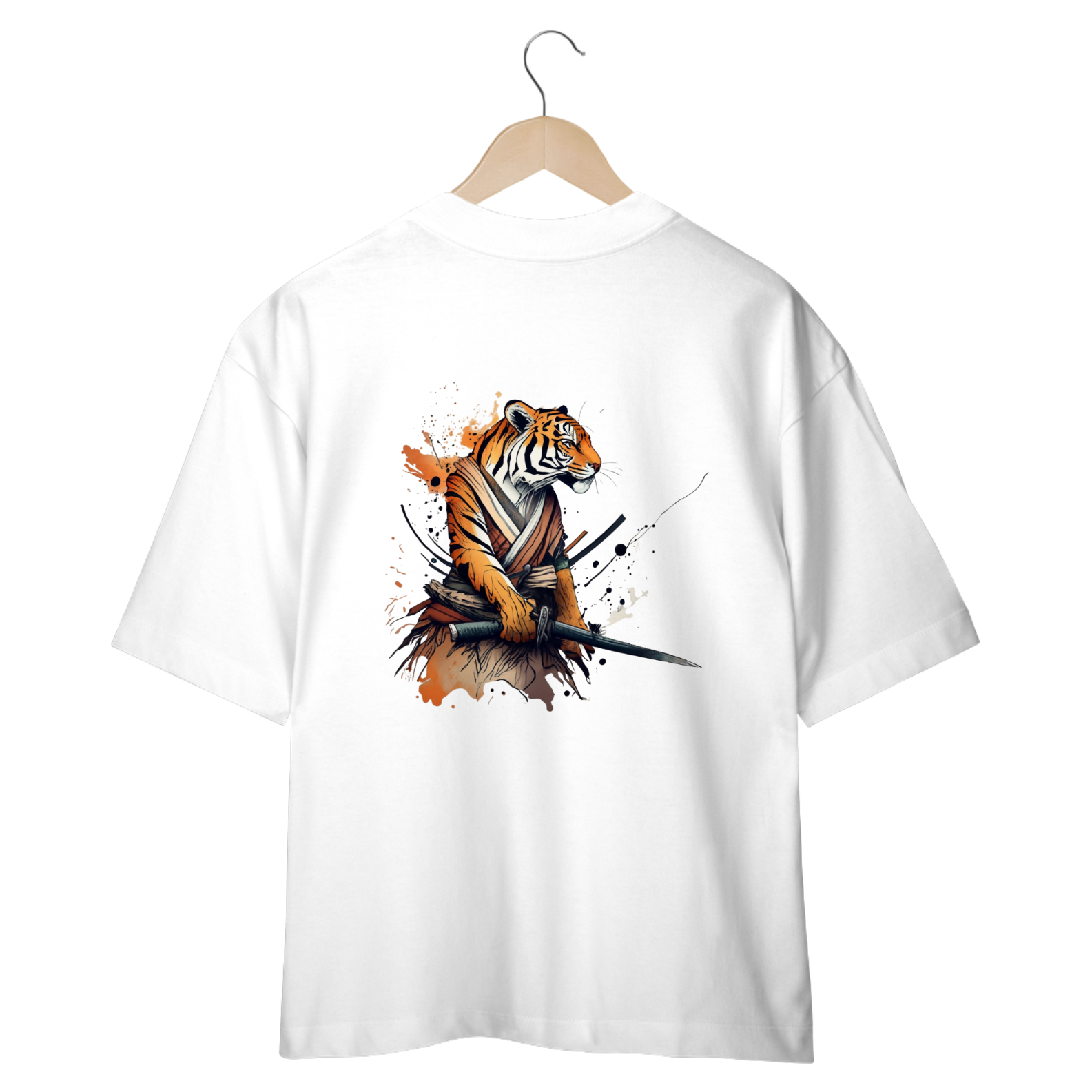 Nome do produto: CAMISETA OVERSIZED COSTAS, SAMURAI