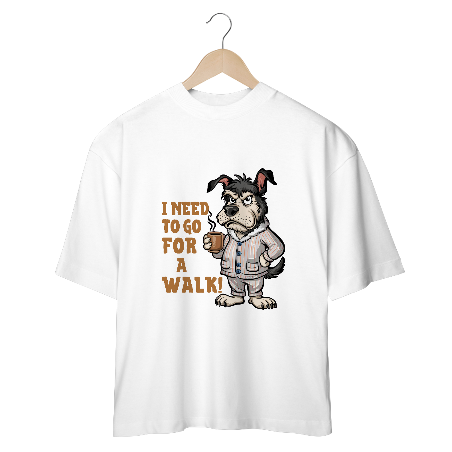 Nome do produto: CAMISETA OVERSIZED, DOG  I NEED TO GO FOR A WALK