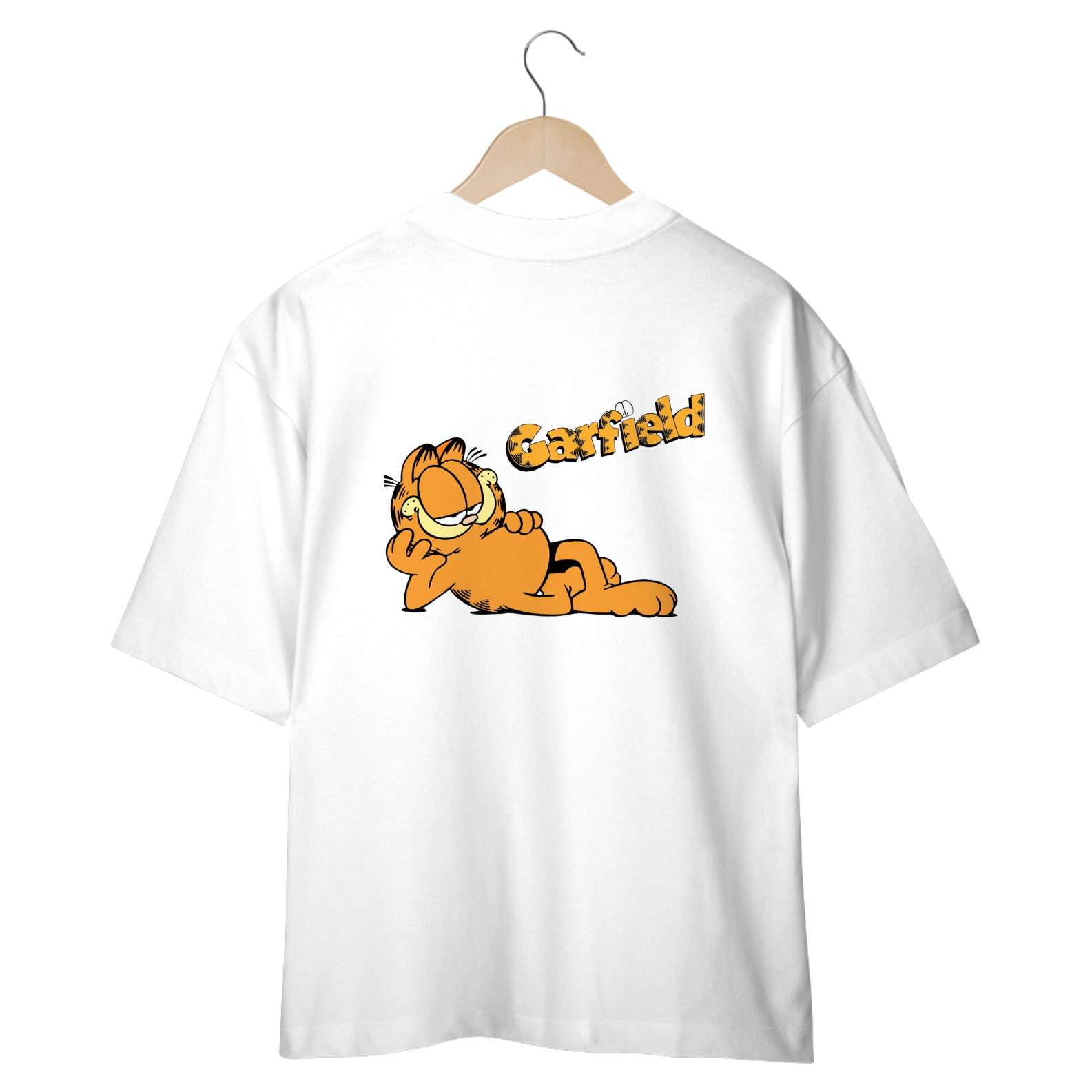 Nome do produto: CAMISETA OVERSIZED COSTAS, CAT GARFIELD