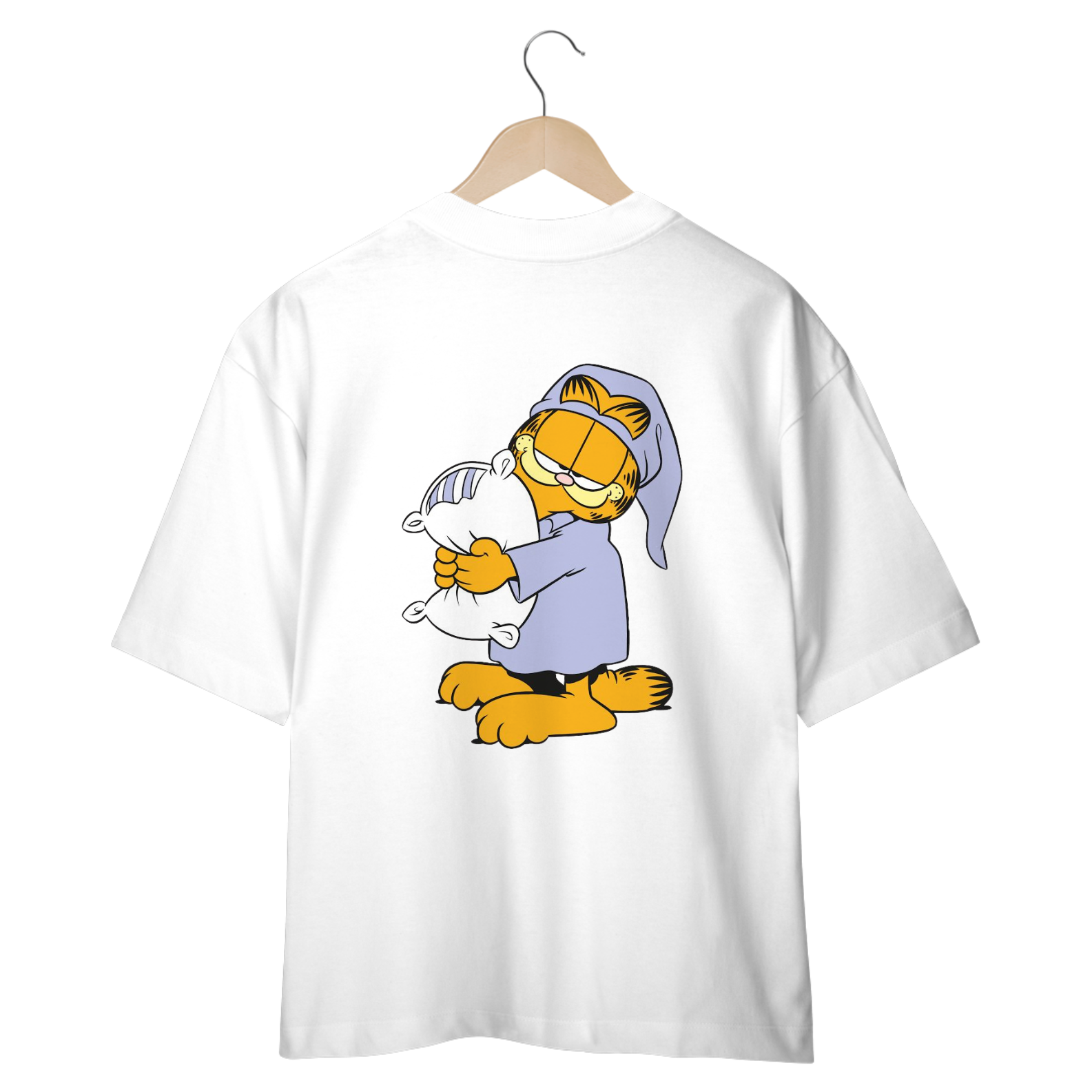 Nome do produto: CAMISETA OVERSIZED COSTAS, CAT GARFIELD