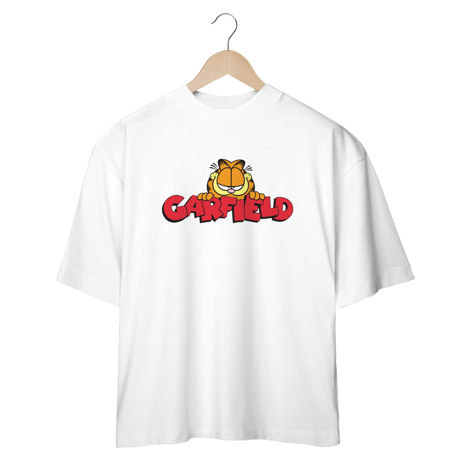 Nome do produto: CAMISETA OVERSIZED, CAT GARFIELD