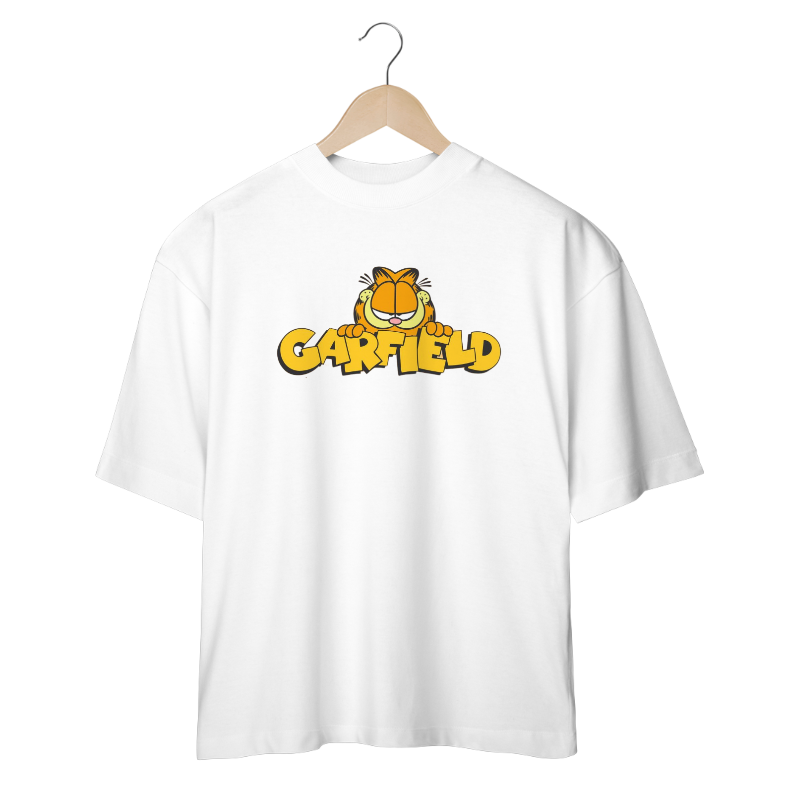 Nome do produto: CAMISETA OVERSIZED, CAT GARFIELD