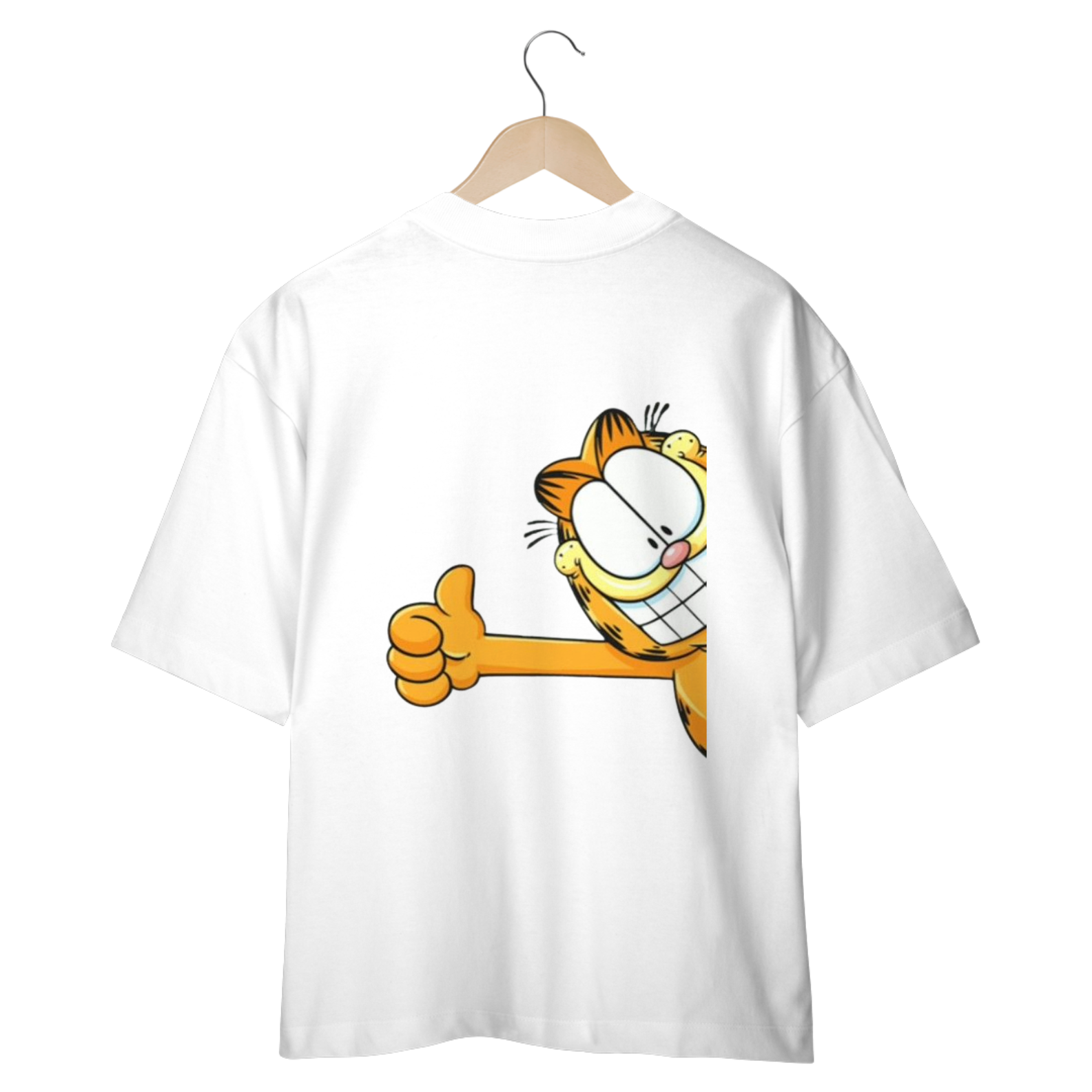 Nome do produto: CAMISETA OVERSIZED COSTAS, CAT GARFIELD