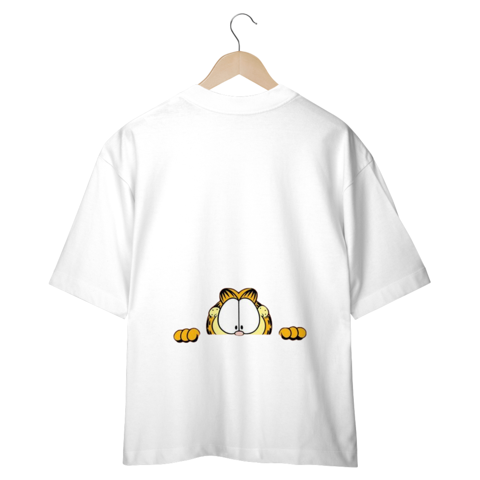 Nome do produto: CAMISETA OVERSIZED COSTAS, CAT GARFIELD