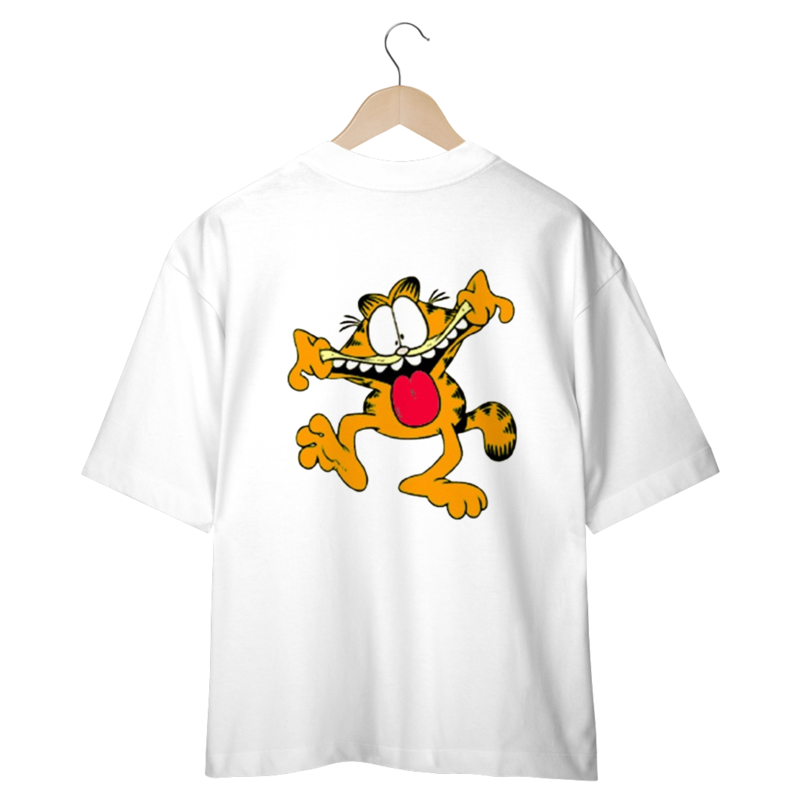 Nome do produto: CAMISETA OVERSIZED COSTAS, CAT GARFIELD